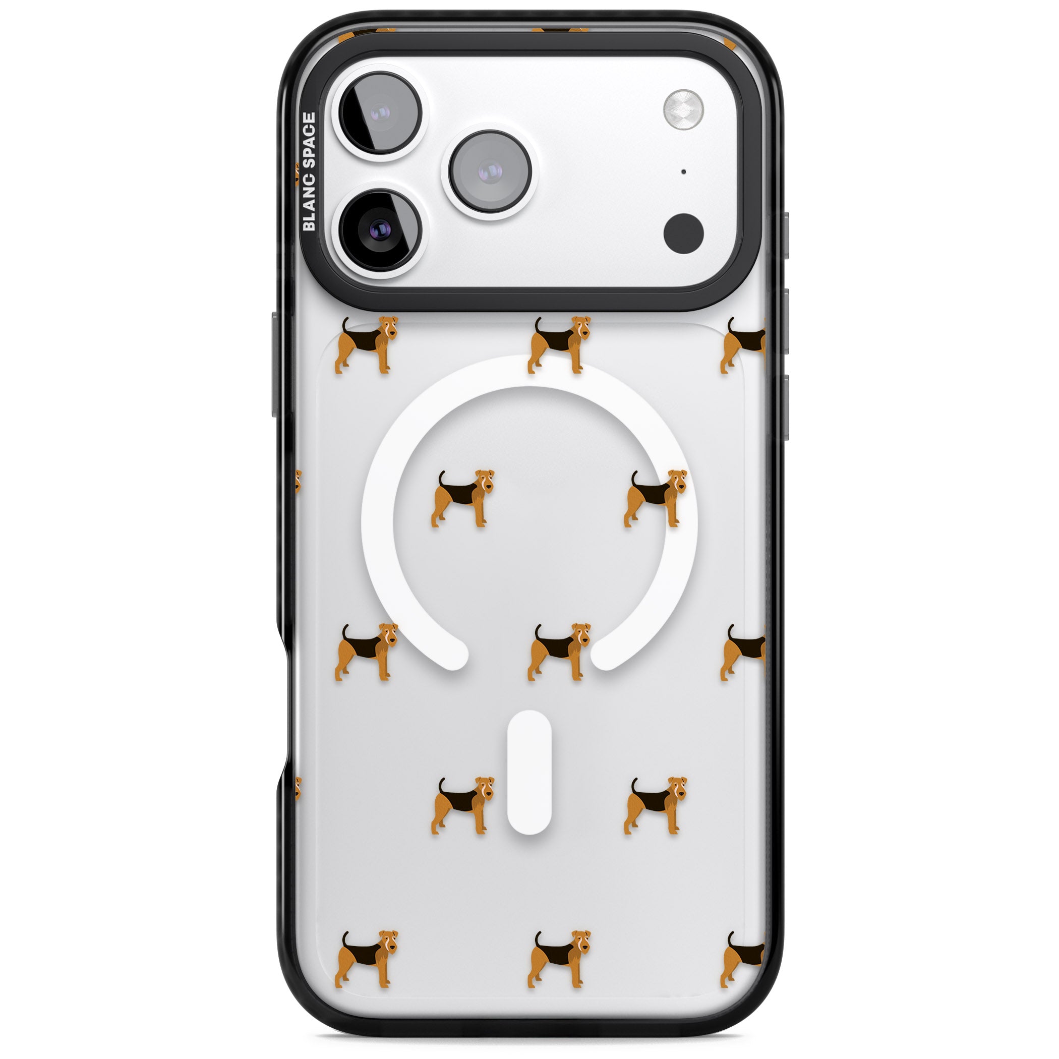 Airedale Terrier Dog Pattern iPhone 17 Pro Impact Pro Black Phone Case