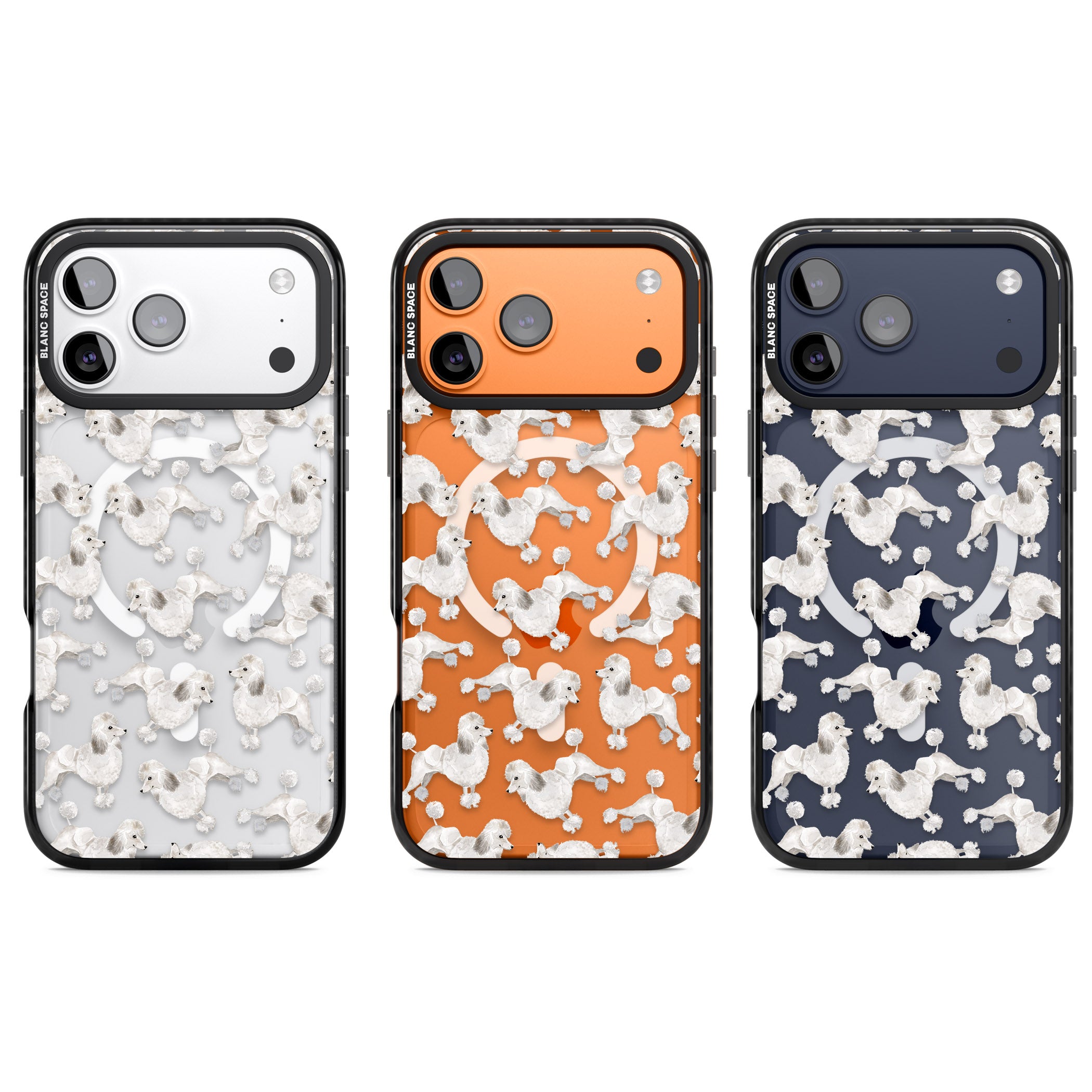 Poodle Watercolor Pattern iPhone 17 Pro Impact Pro Black Phone Case APT Impact Protection