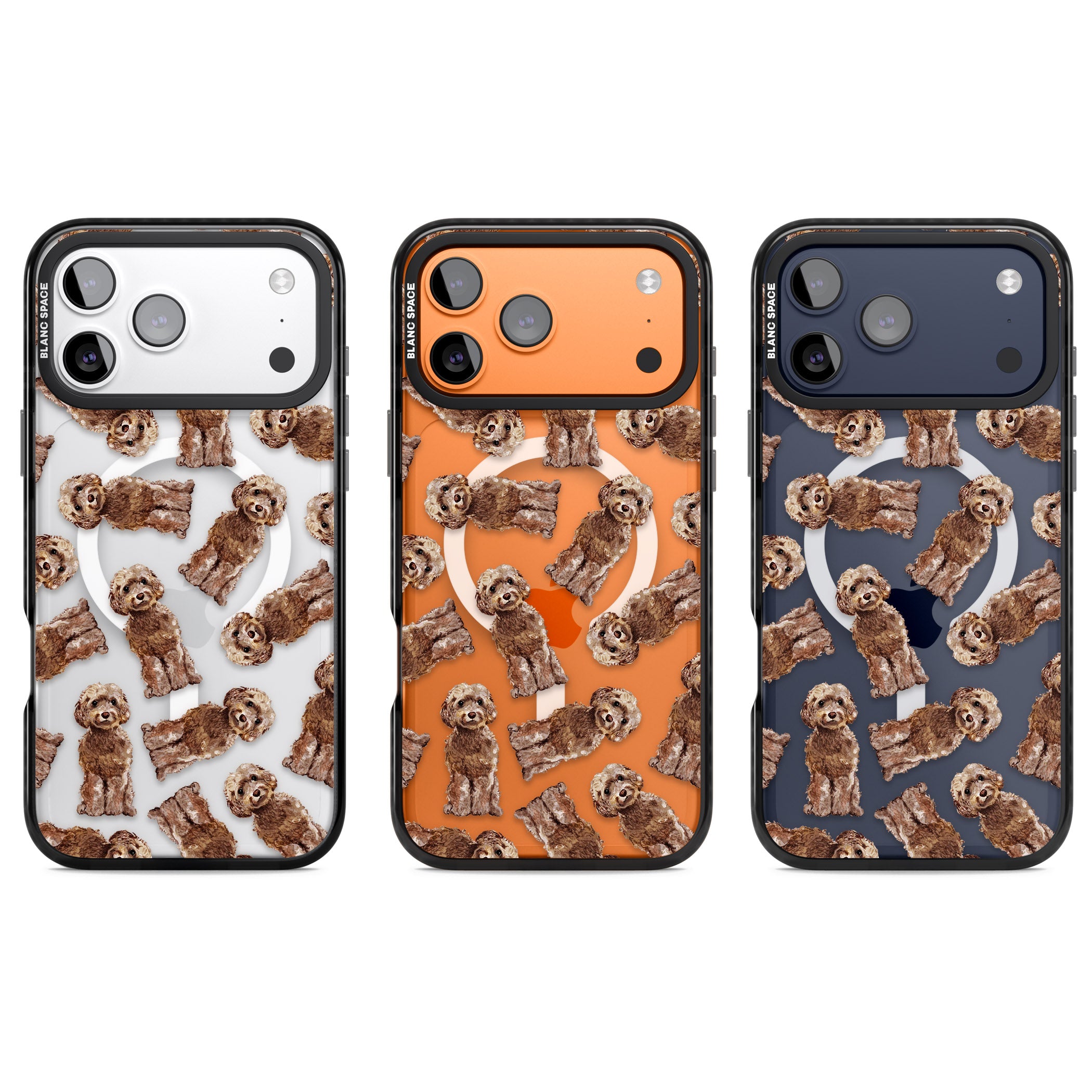 Brown Dog Pattern iPhone 17 Pro Impact Pro Black Phone Case APT Impact Protection