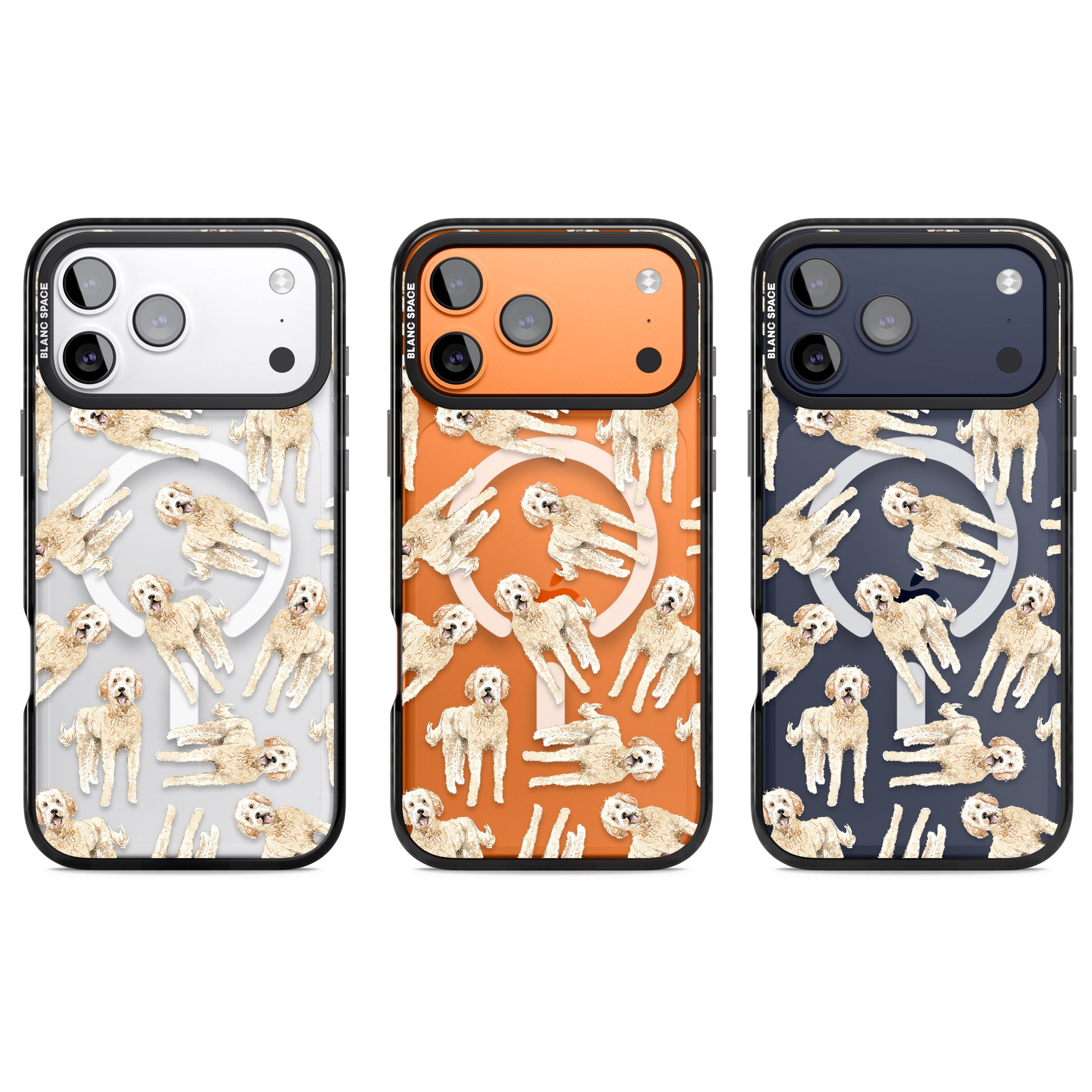 Goldendoodle Watercolour Dog Pattern iPhone 17 Pro Impact Pro Black Phone Case APT Impact Protection