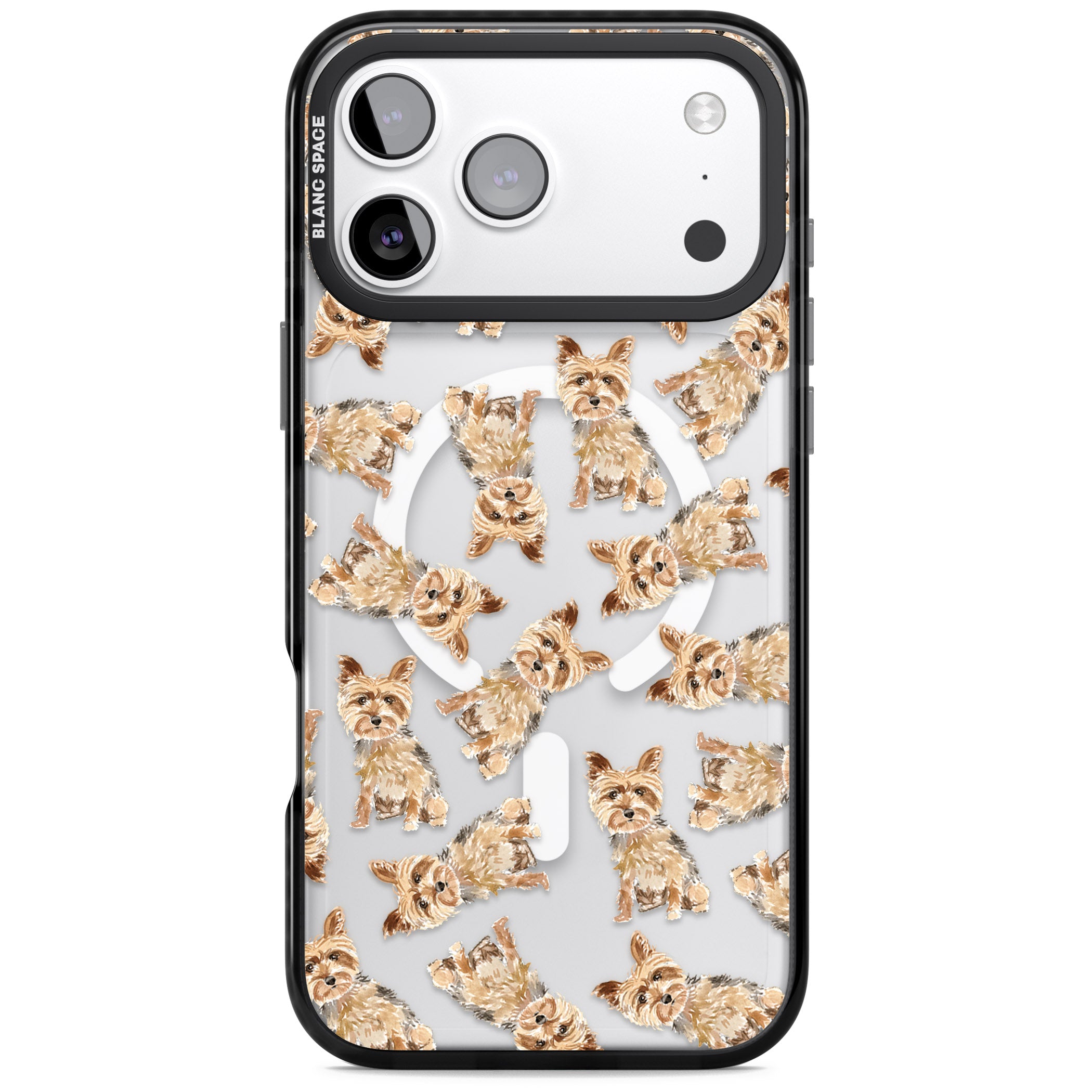 Yorkshire Terrier Dog Pattern iPhone 17 Pro Impact Pro Black Phone Case