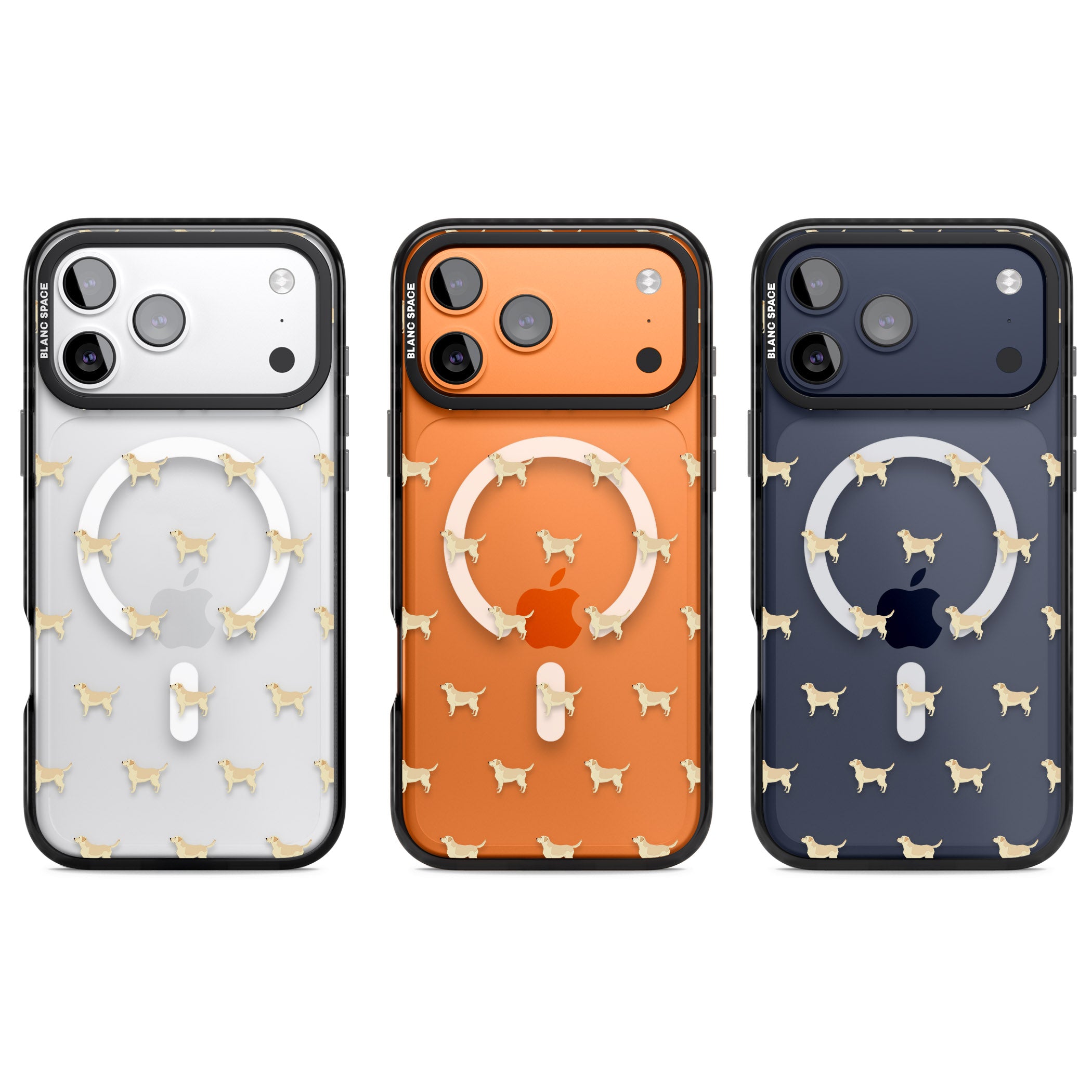 Tan Labrador Dog Pattern iPhone 17 Pro Impact Pro Black Phone Case APT Impact Protection