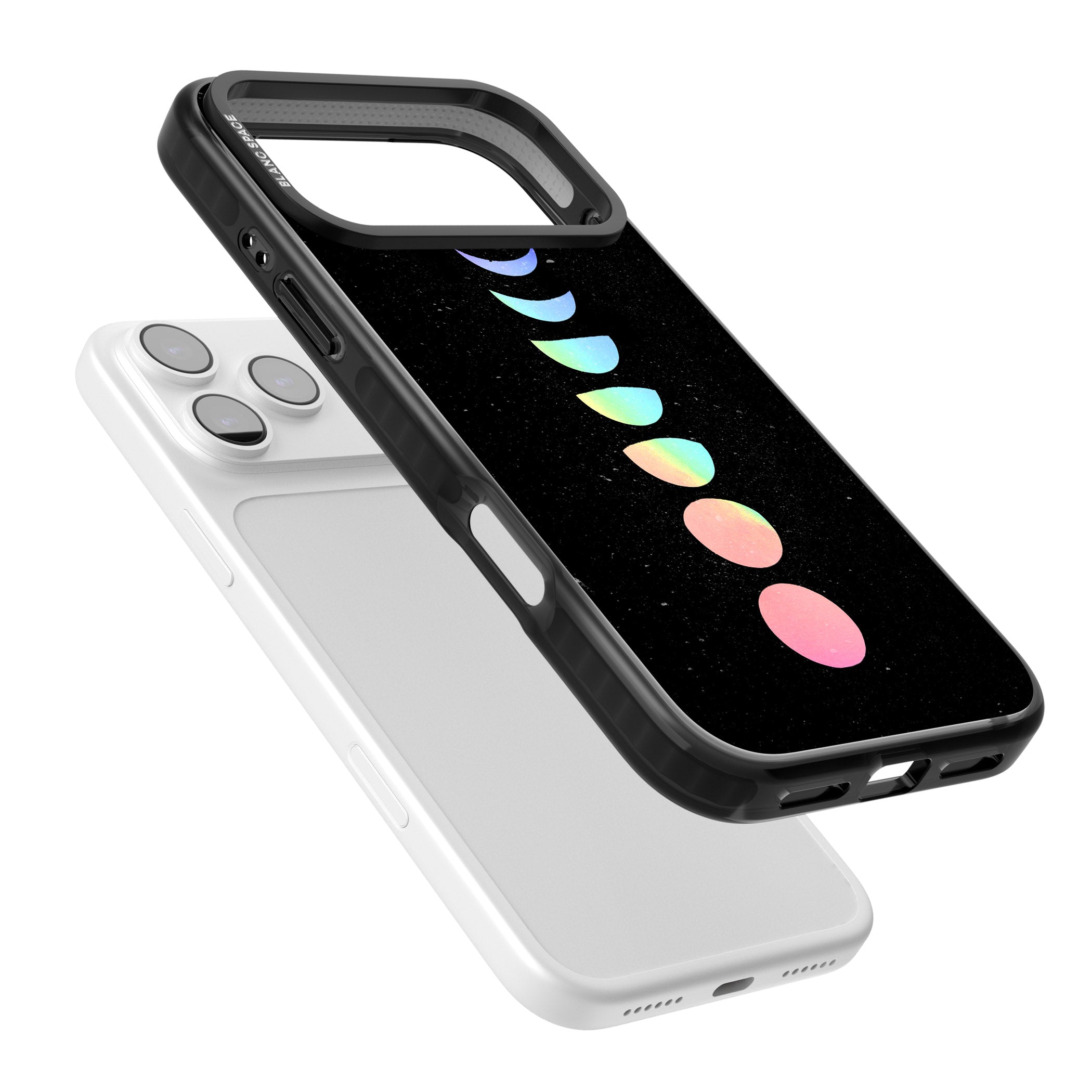 Pastel Moon Phases iPhone 17 Pro Impact Pro Black Phone Case Colours