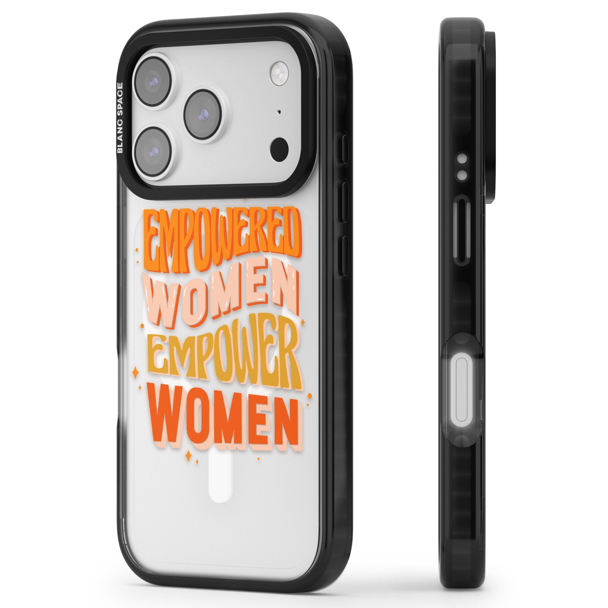 Empowered Women iPhone 17 Pro Impact Pro Black Phone Case Side Profile