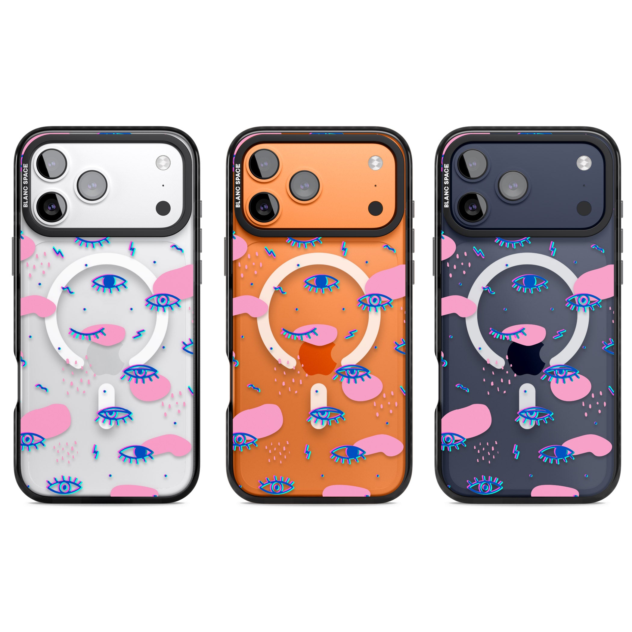Pink Eye Pattern iPhone 17 Pro Impact Pro Black Phone Case APT Impact Protection
