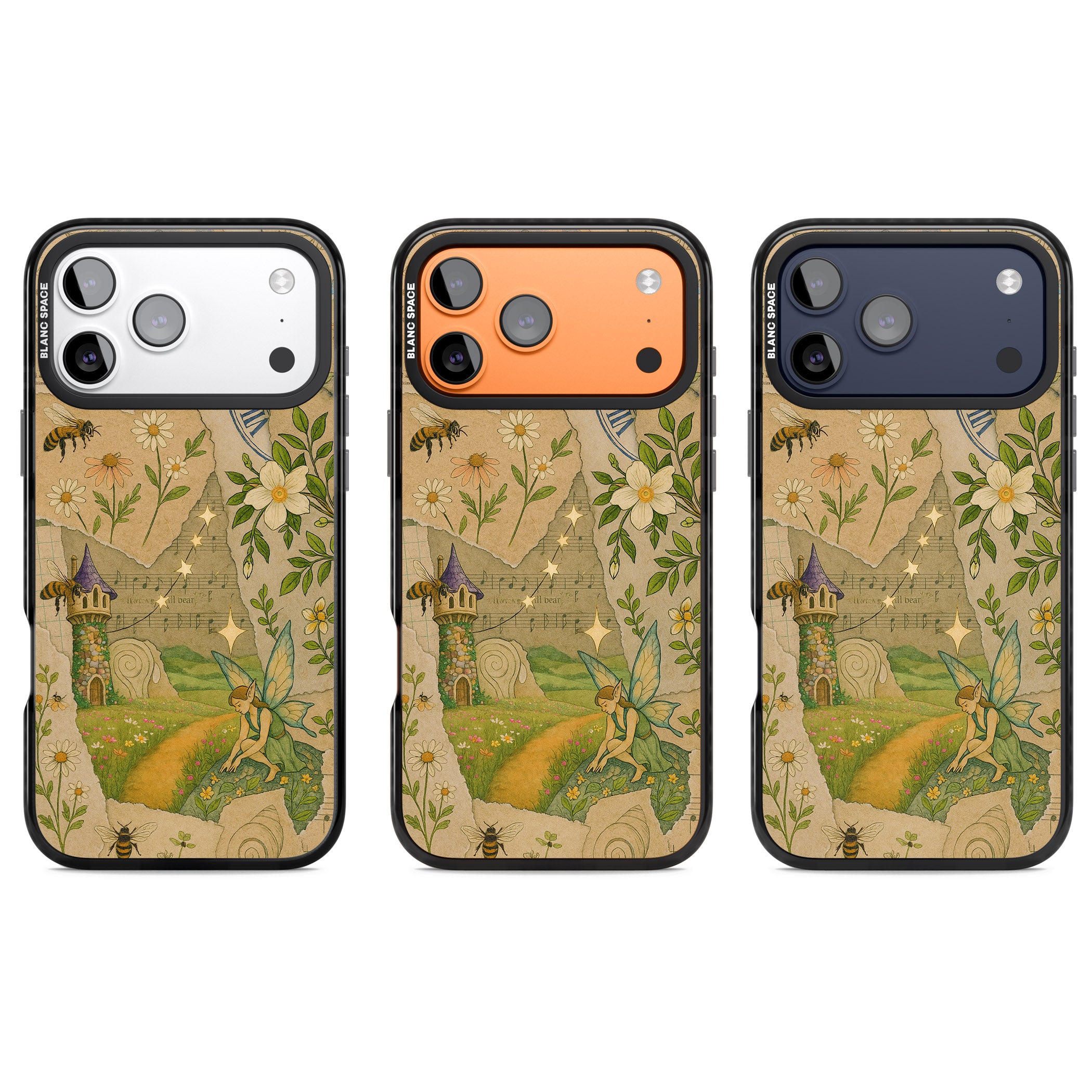 Floral Fairy Collage iPhone 17 Pro Impact Pro Black Phone Case APT Impact Protection