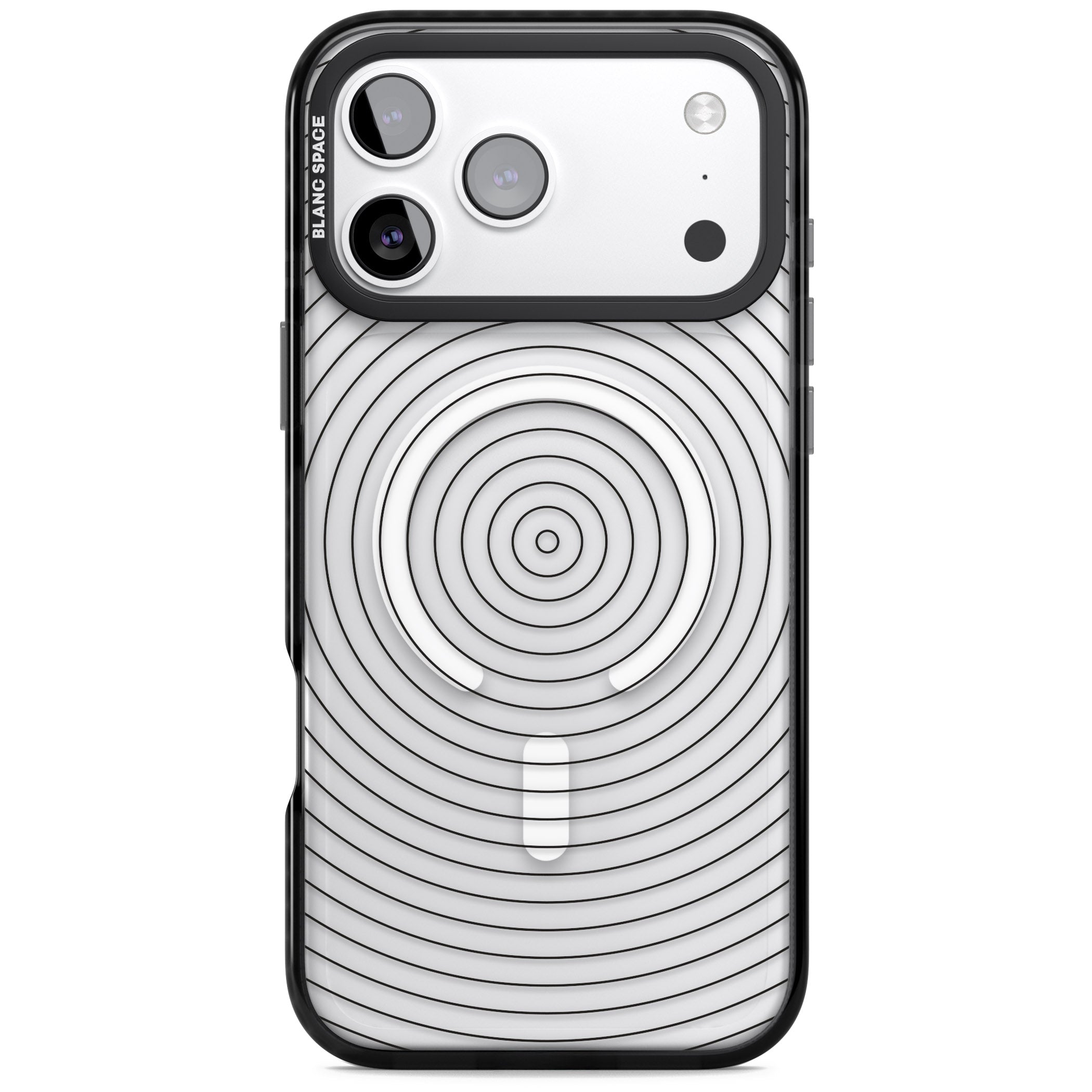 Concentric Lines: Monochrome Vibes iPhone 17 Pro Impact Pro Black Phone Case
