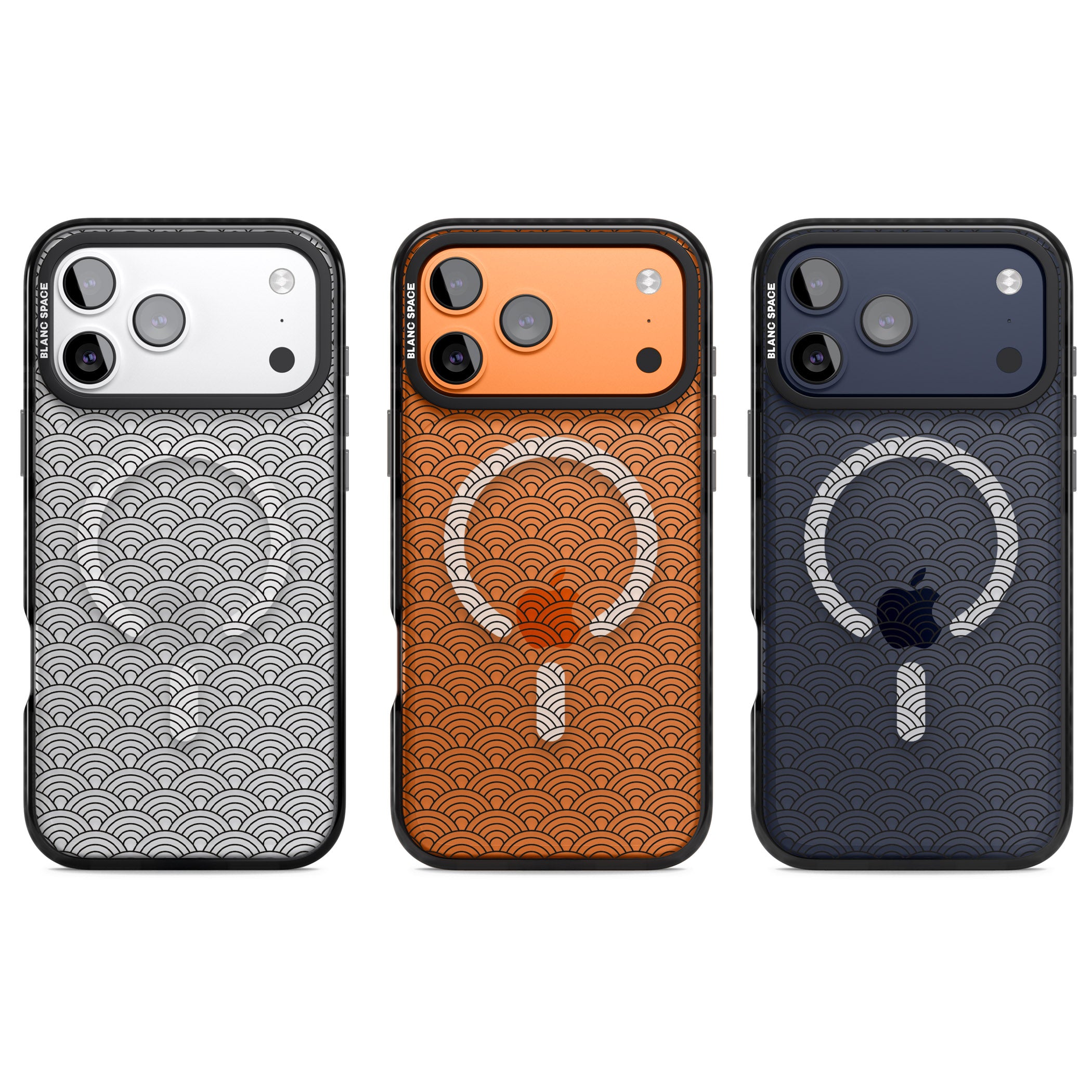 Scalloped Waves iPhone 17 Pro Impact Pro Black Phone Case APT Impact Protection