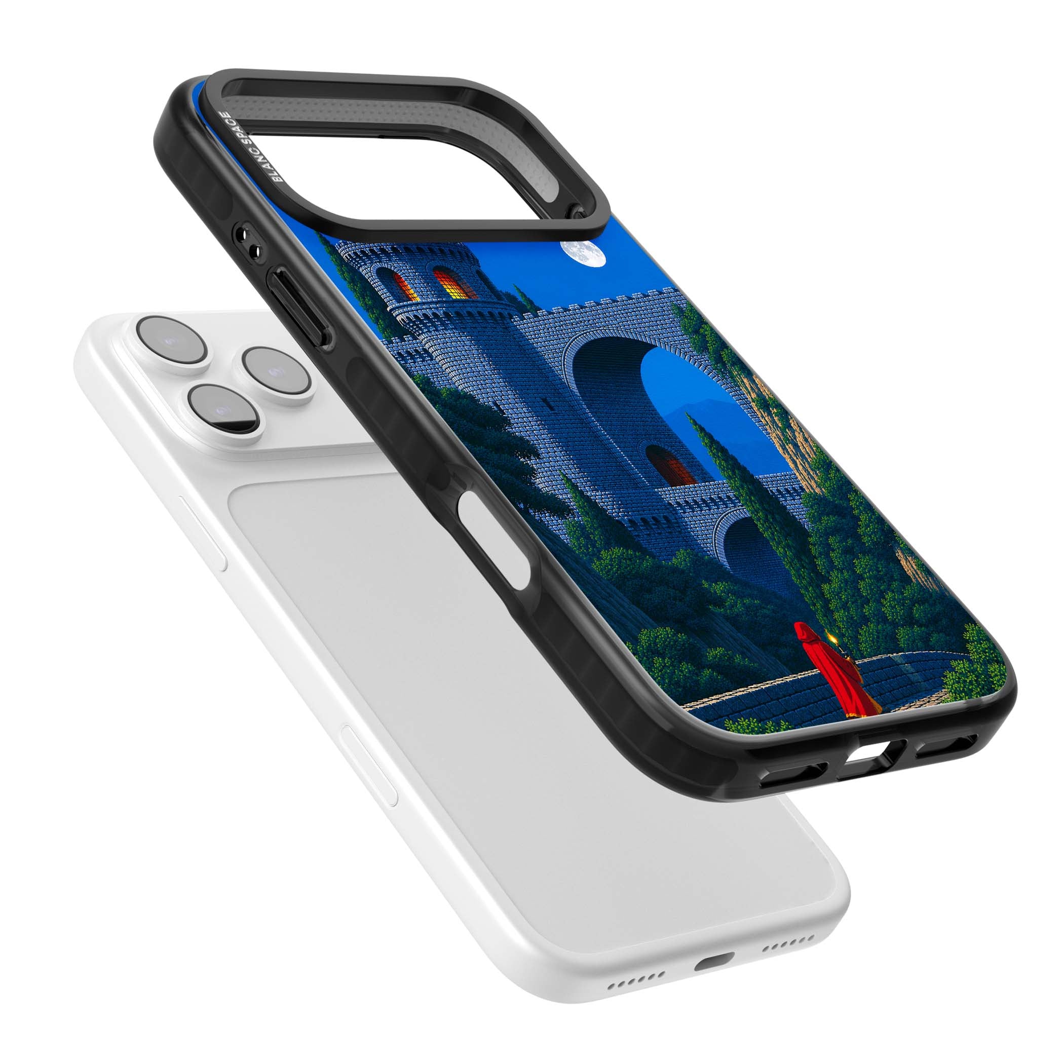 Castle Walls art iPhone case | Black Impact Magsafe case for iPhone 17 Pro, iPhone 17 Pro Max