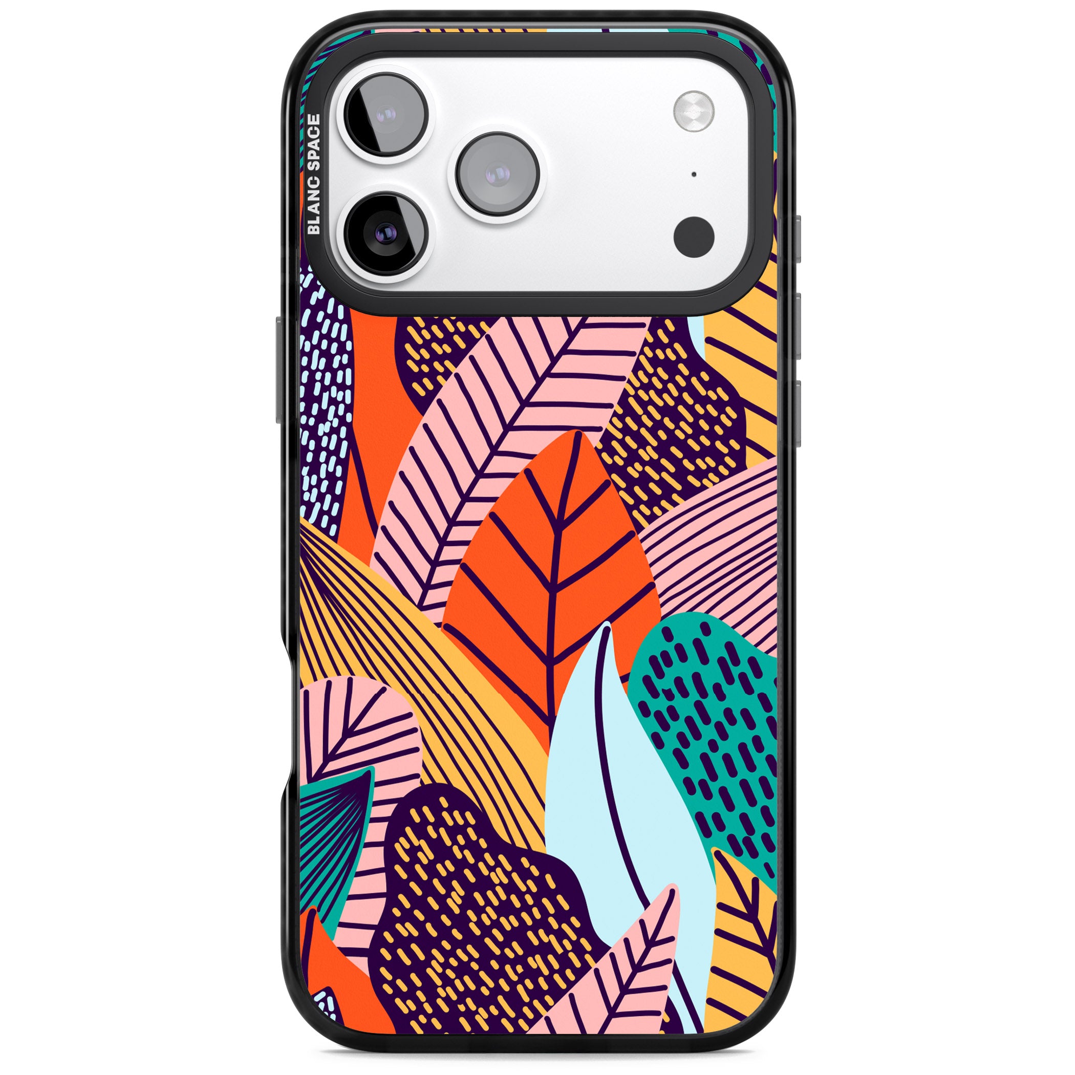 Abstract Leaves iPhone 17 Pro Impact Pro Black Phone Case