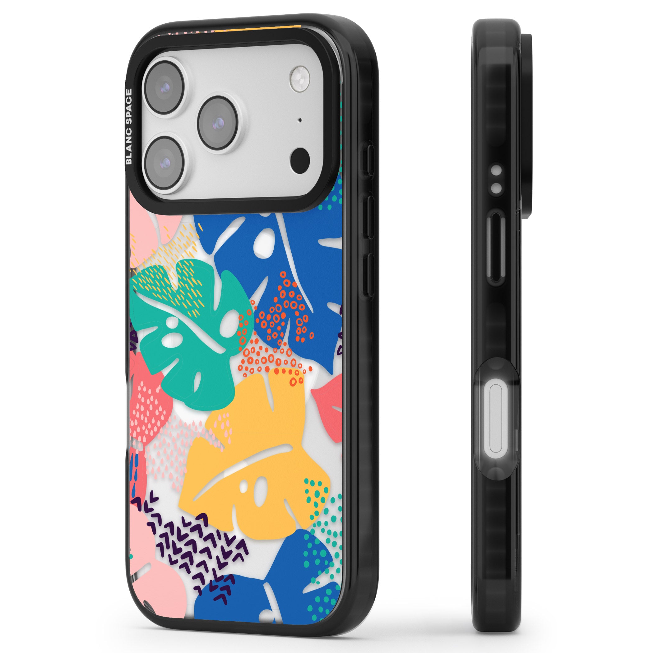 Vibrant Leaves iPhone 17 Pro Max Impact Pro Black Phone Case Side Profile
