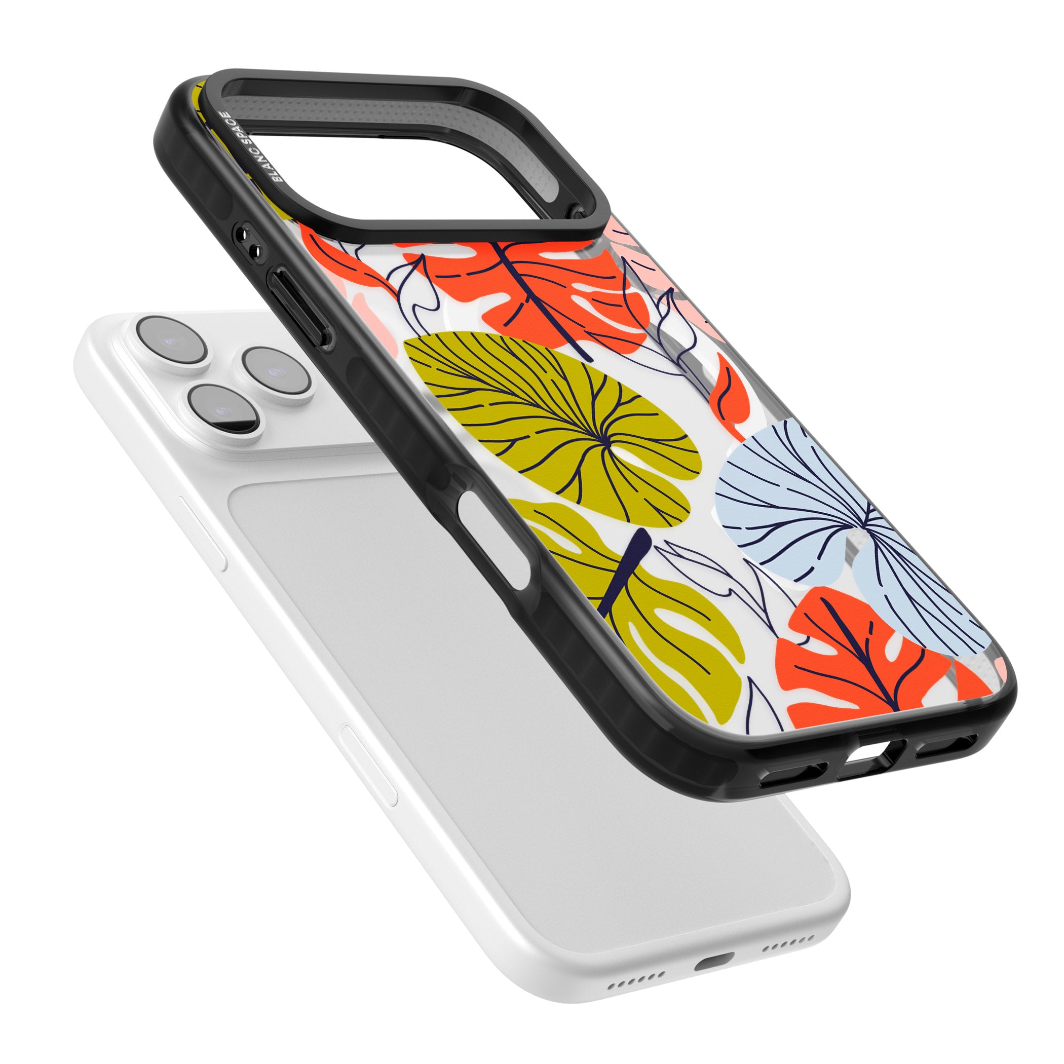 Retro Leaves iPhone 17 Pro Impact Pro Black Phone Case Colours