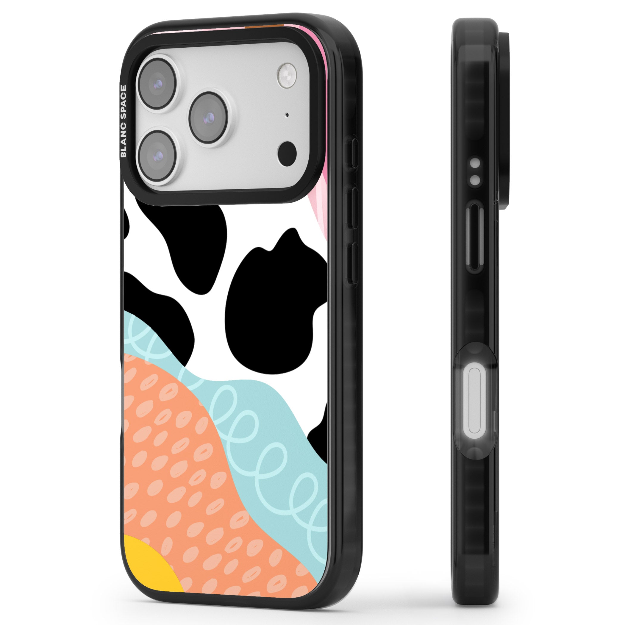 Abstract Elegance iPhone 17 Pro Impact Pro Black Phone Case Side Profile