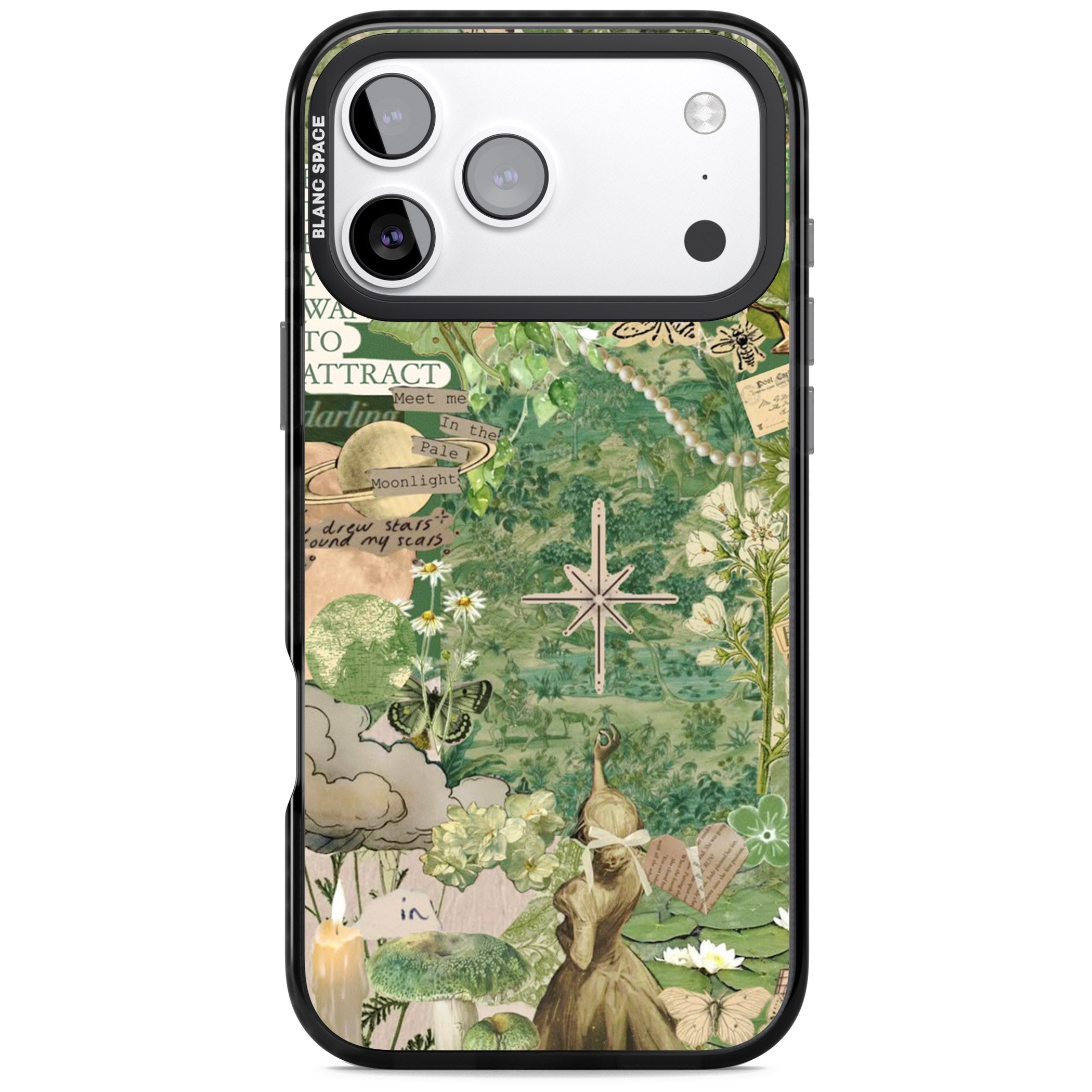 Green Vintage Collage iPhone 17 Pro Impact Pro Black Phone Case