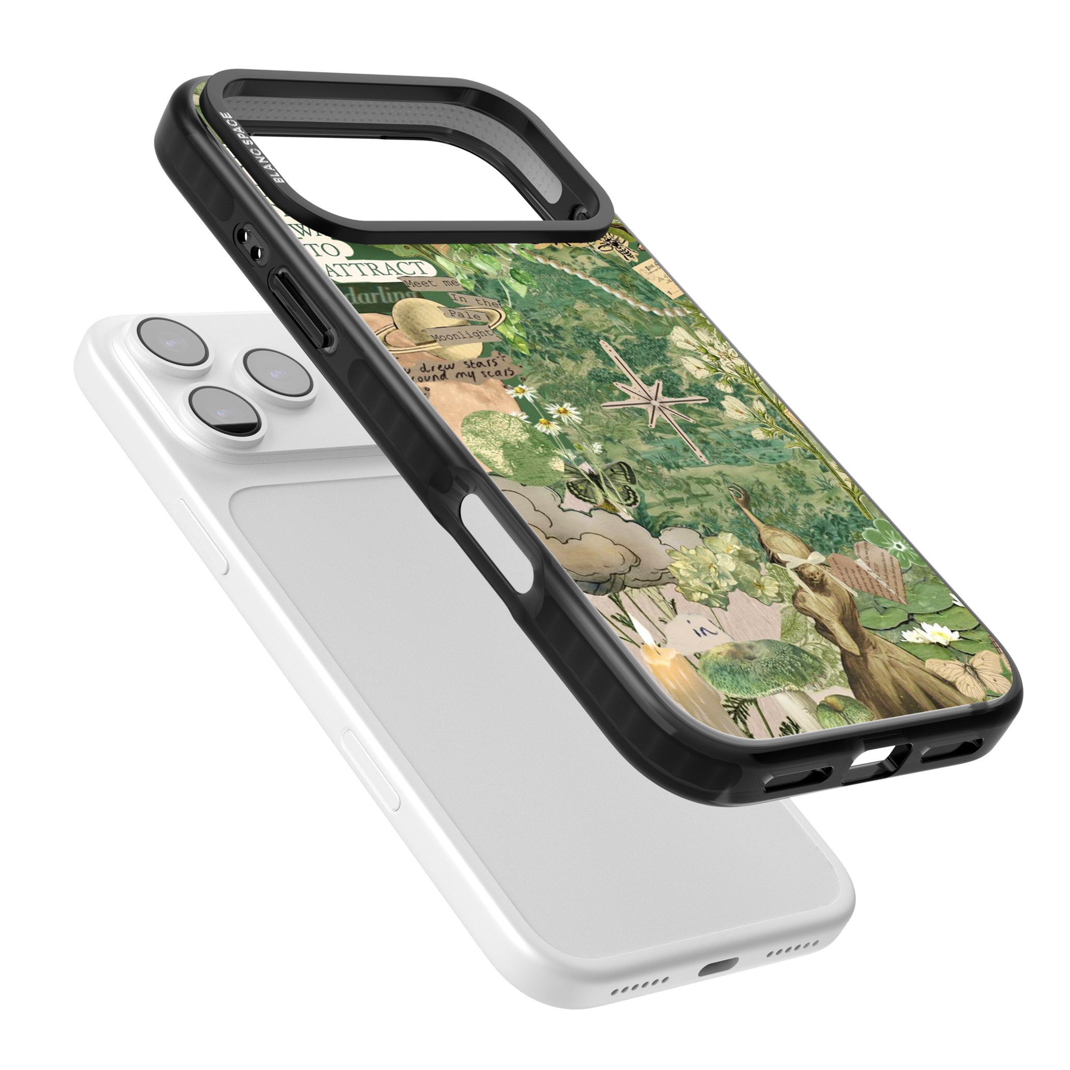 Green Vintage Collage iPhone 17 Pro Impact Pro Black Phone Case Colours