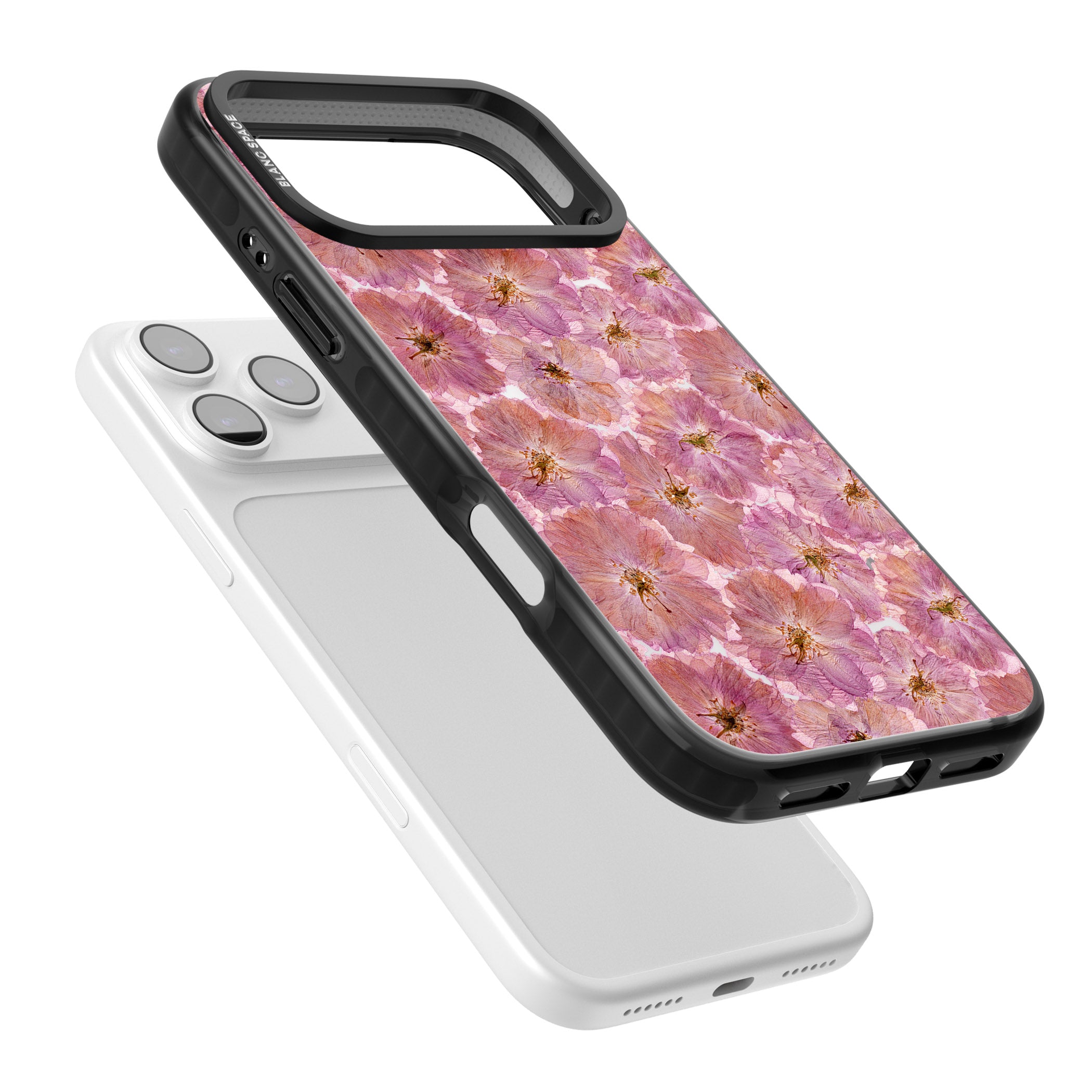 Large Pink Florals iPhone 17 Pro Impact Pro Black Phone Case Colours