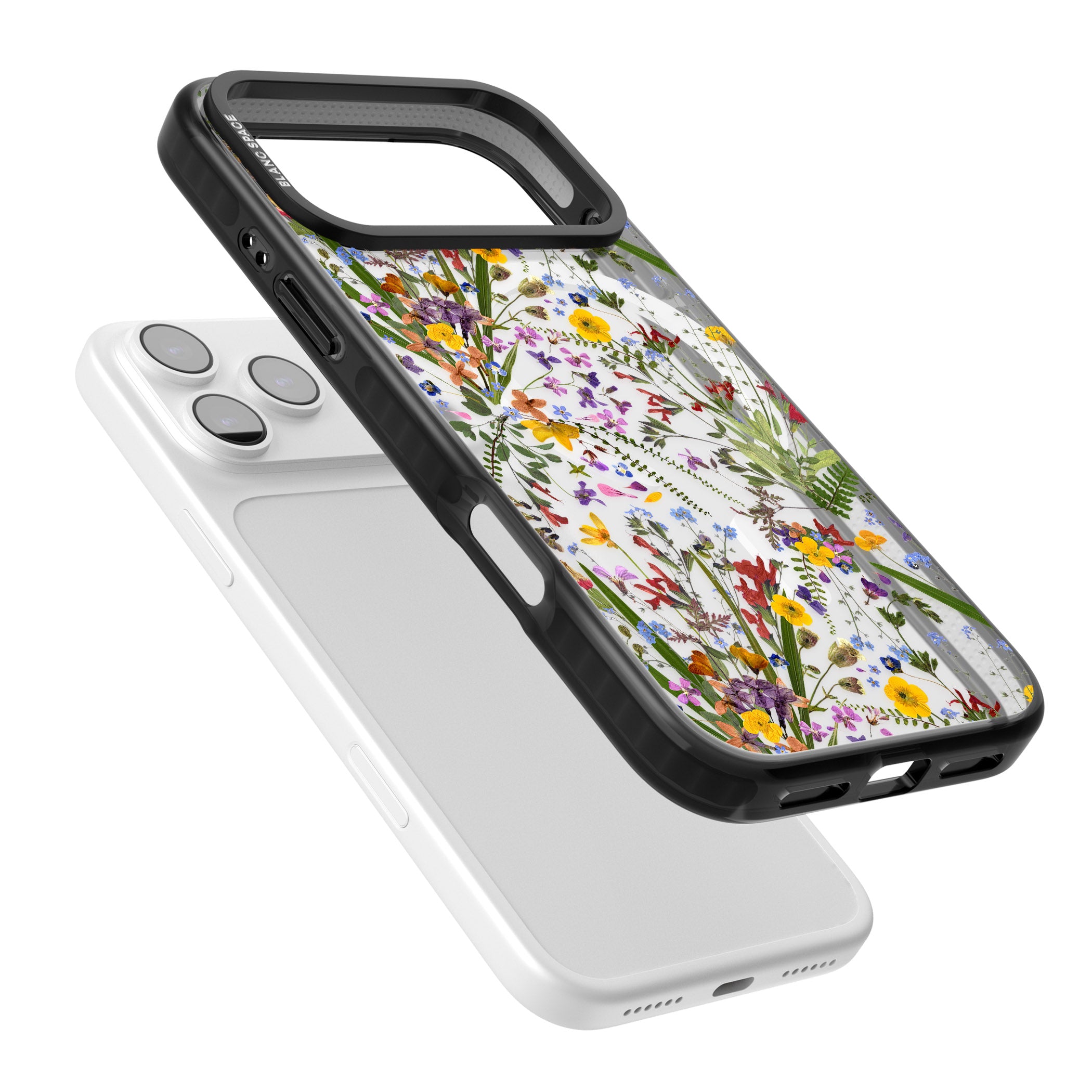 Wildflower & Leaves iPhone 17 Pro Impact Pro Black Phone Case Colours