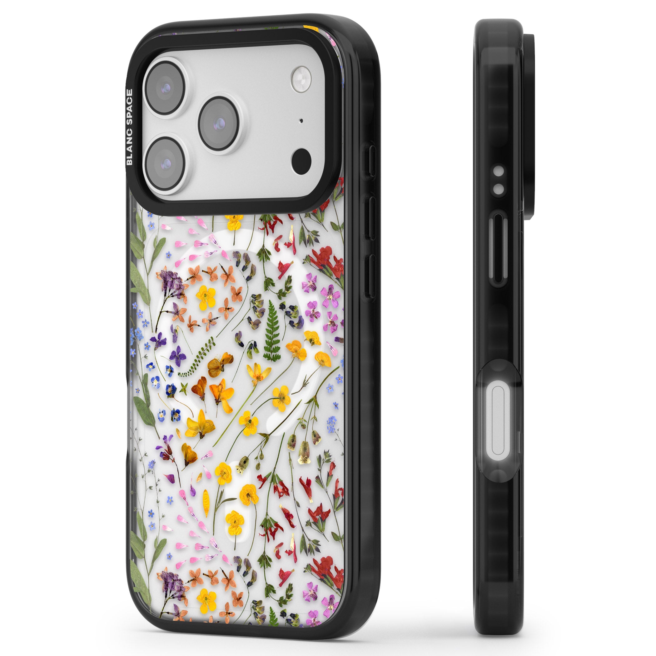 Wildflower iPhone 17 Pro Impact Pro Black Phone Case Side Profile