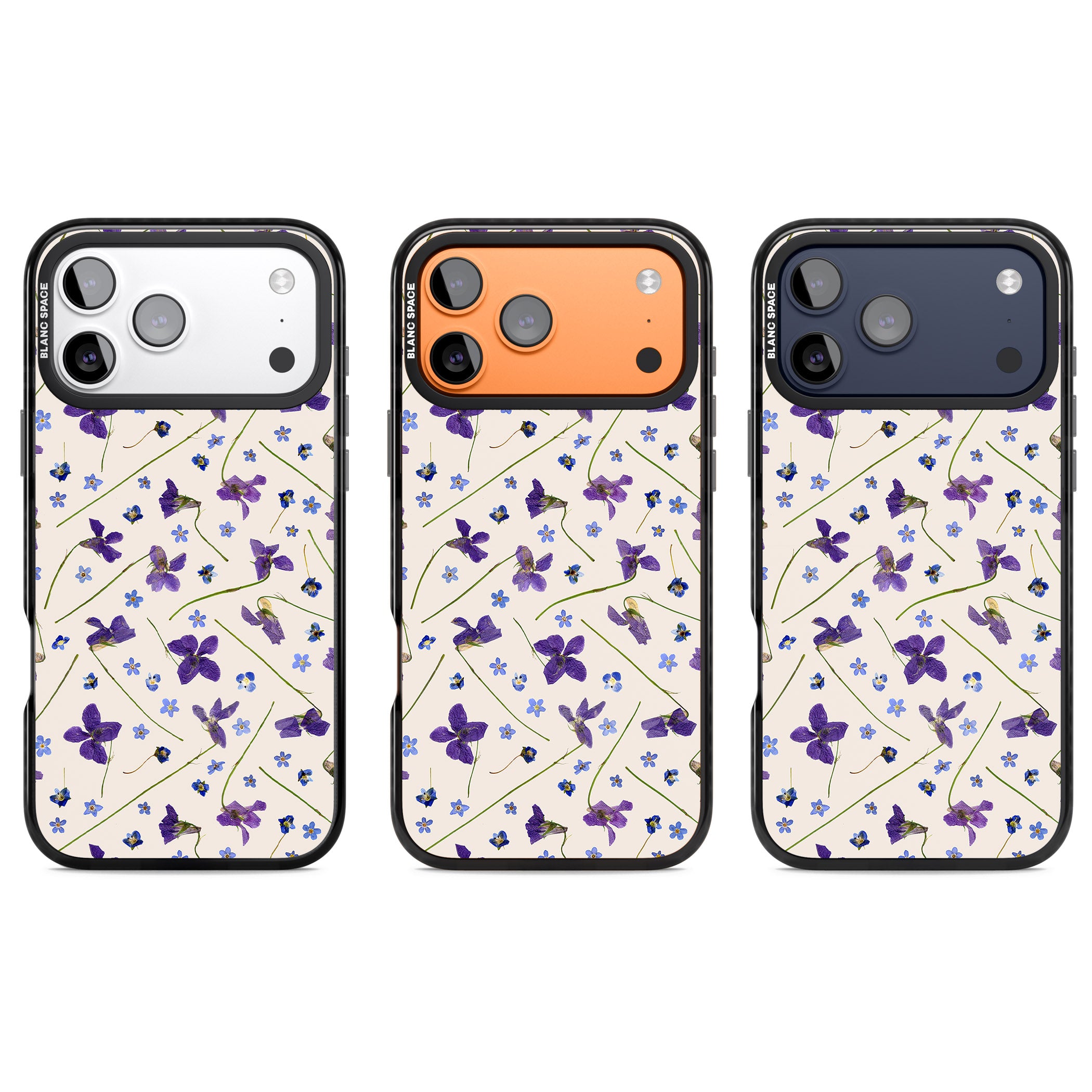 Violet Floral Dream Cream iPhone 17 Pro Impact Pro Black Phone Case APT Impact Protection
