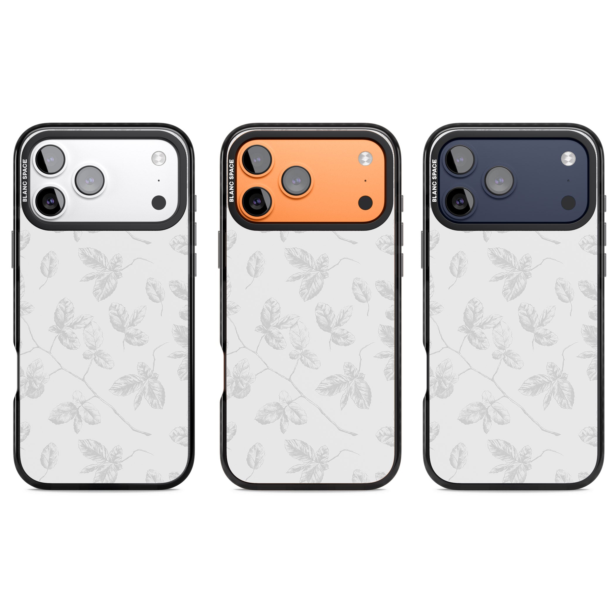 Grey Vine Botanical iPhone 17 Pro Impact Pro Black Phone Case APT Impact Protection