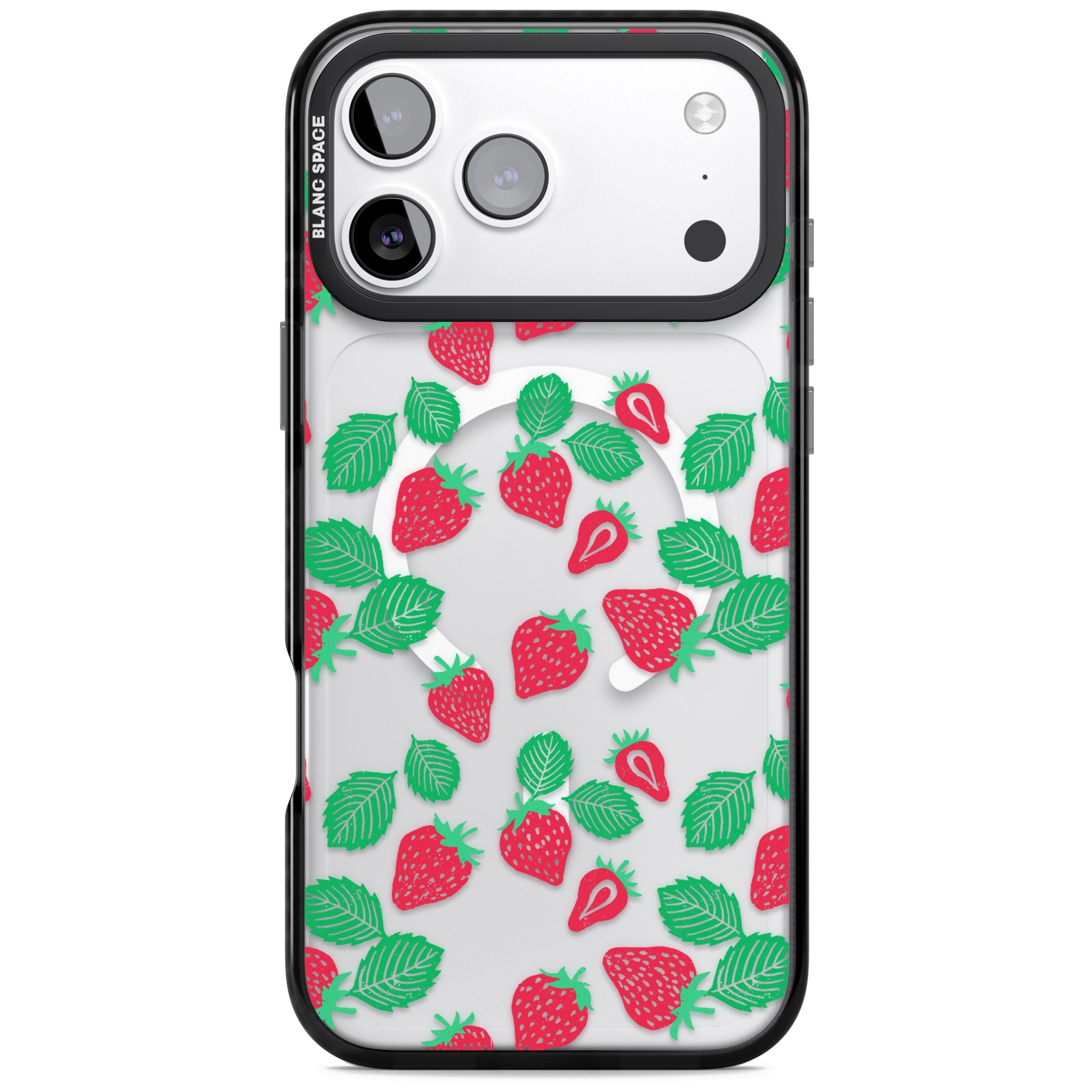 Strawberry Delight iPhone 17 Pro Max Impact Pro Black Phone Case