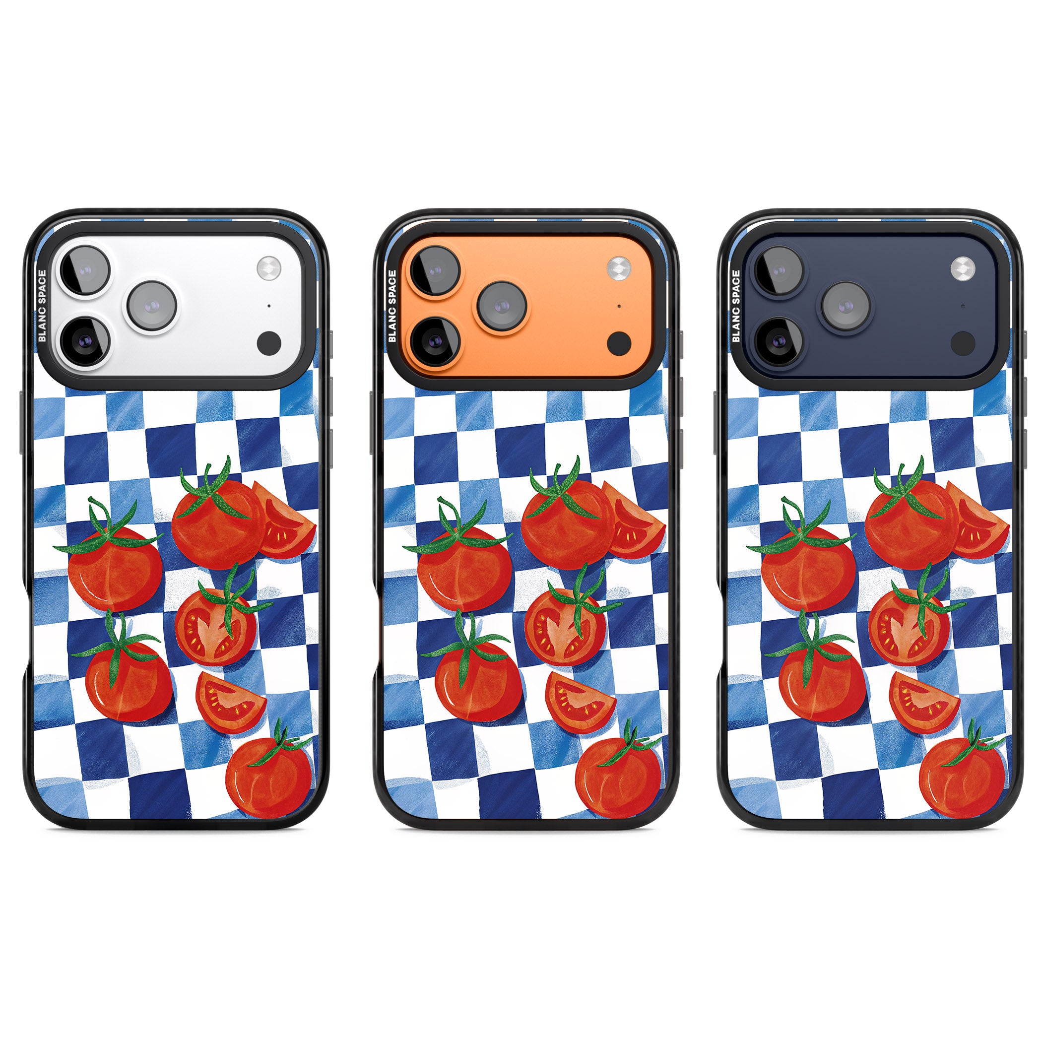 Blue Picnic Blanket & Tomatoes iPhone 17 Pro Impact Pro Black Phone Case APT Impact Protection