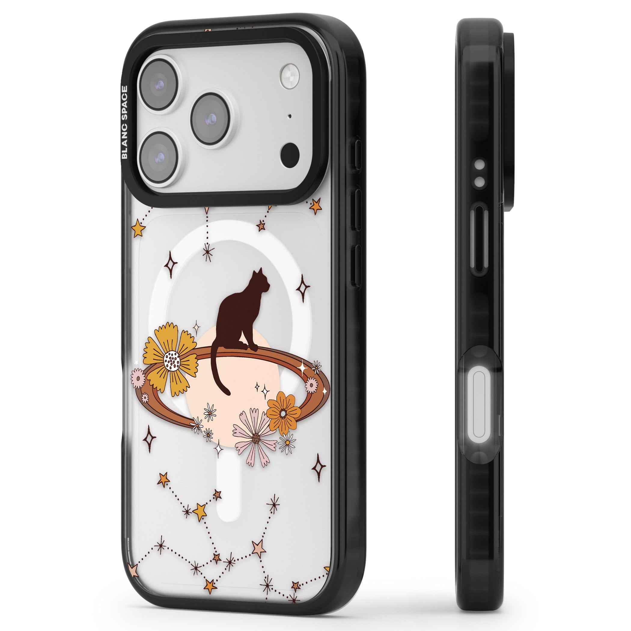 Feline Phenomenon iPhone 17 Pro Impact Pro Black Phone Case Side Profile
