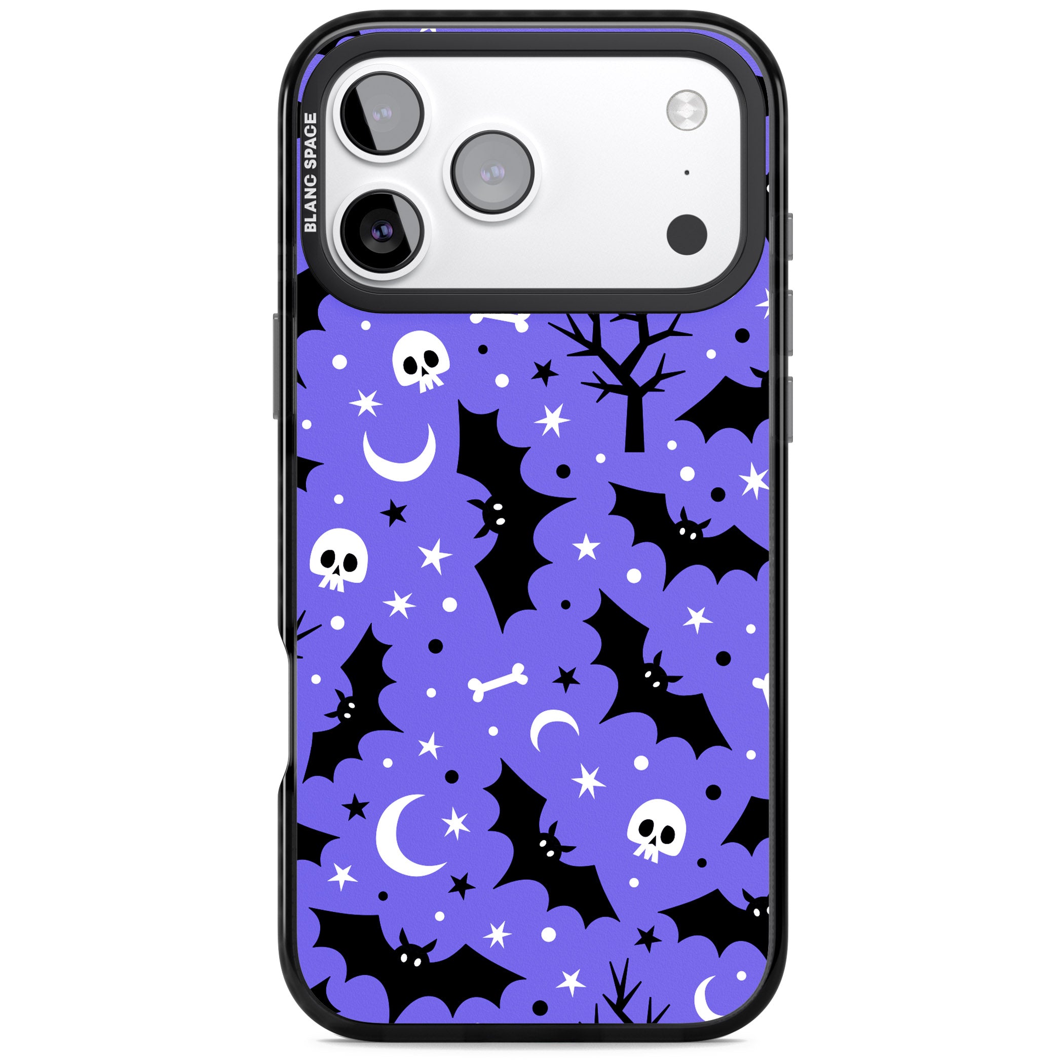 Bats N' Bones Pattern iPhone 17 Pro Impact Pro Black Phone Case
