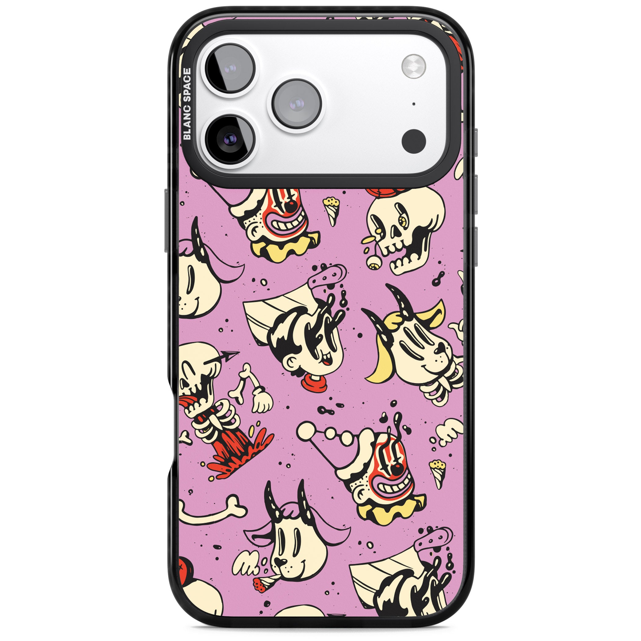 Purple Retro Halloween Pattern iPhone 17 Pro Max Impact Pro Black Phone Case