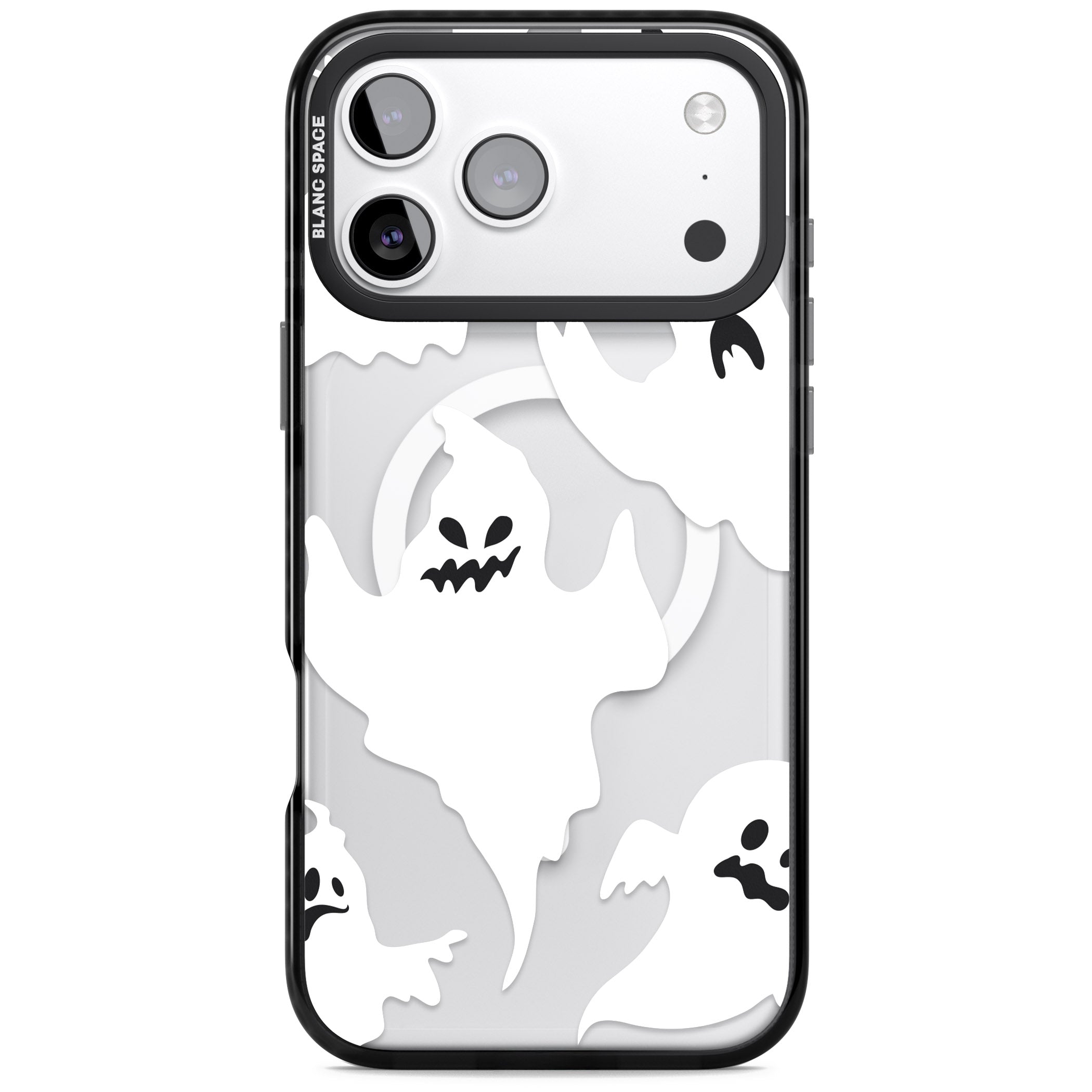 Ghost Pattern iPhone 17 Pro Impact Pro Black Phone Case