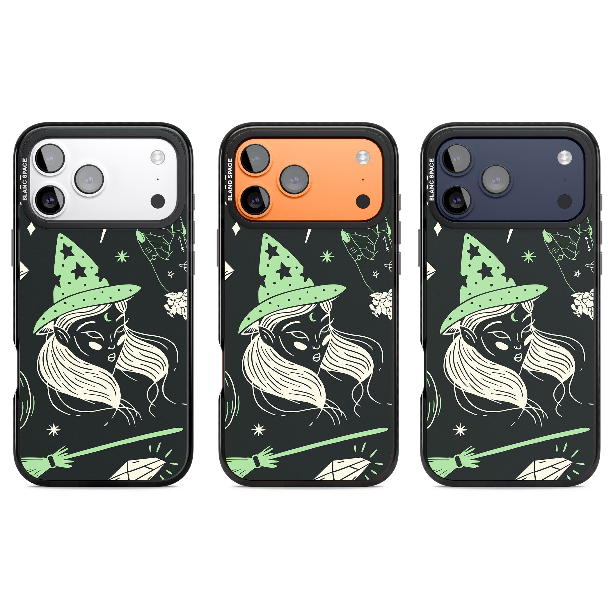 Astrology Witch Pattern iPhone 17 Pro Impact Pro Black Phone Case APT Impact Protection