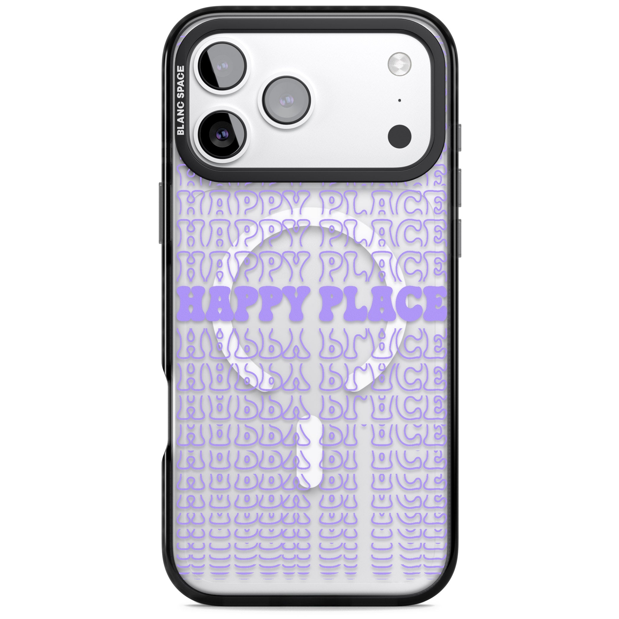 Happy Place (Purple) iPhone 17 Pro Impact Pro Black Phone Case