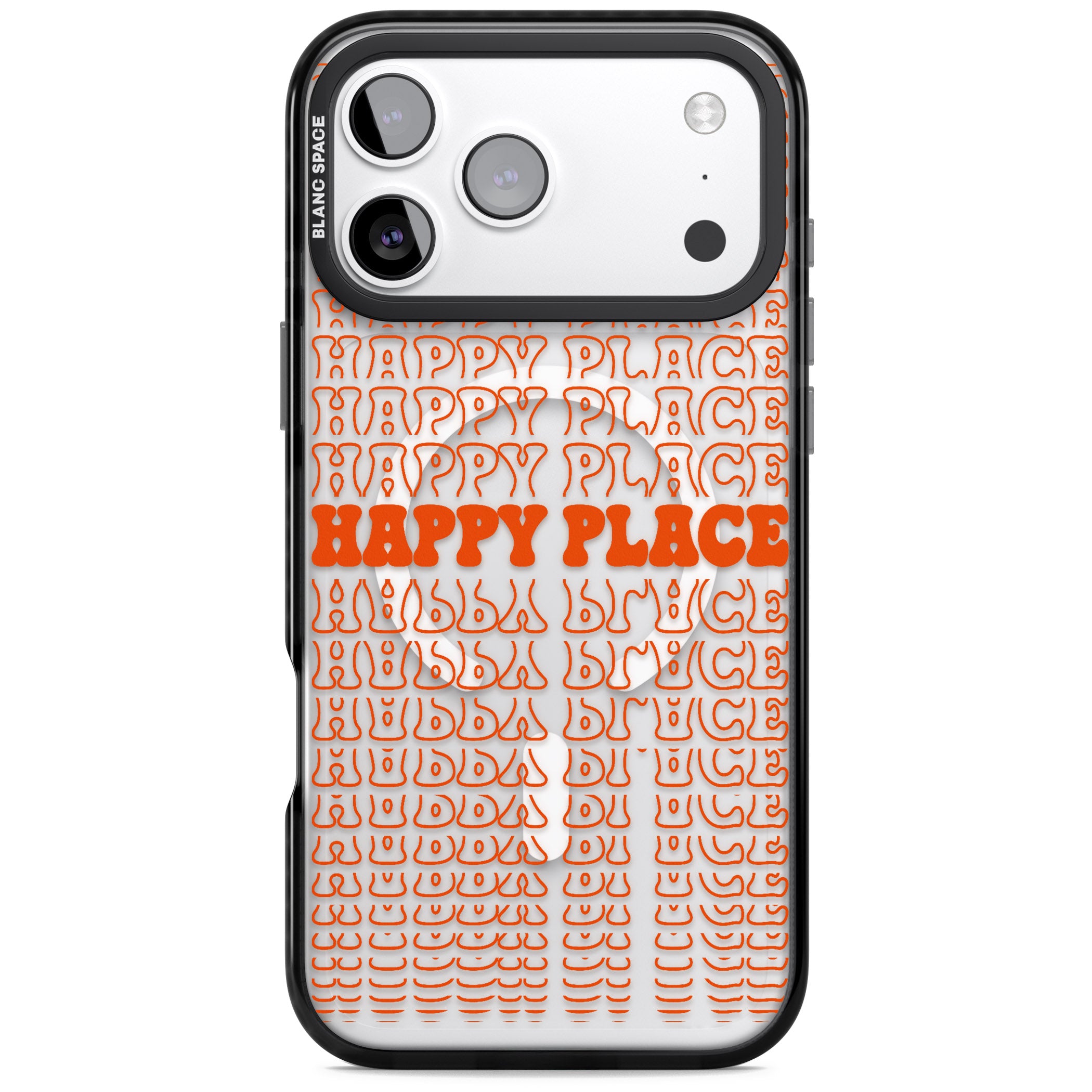 Happy Place (Orange) iPhone 17 Pro Impact Pro Black Phone Case