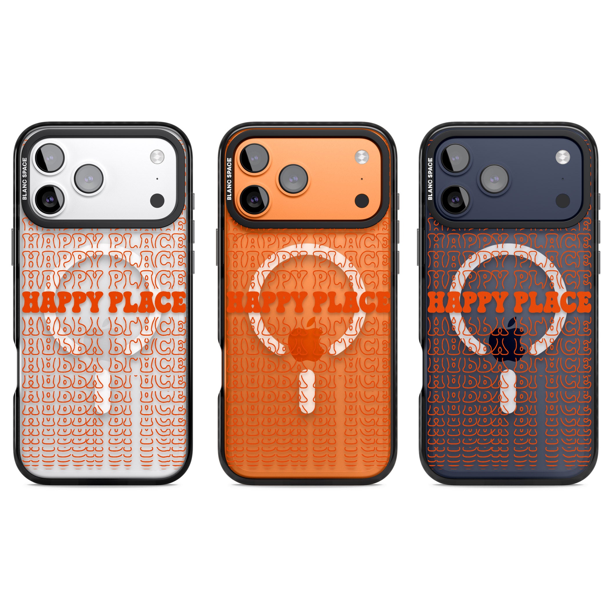 Happy Place (Orange) iPhone 17 Pro Impact Pro Black Phone Case APT Impact Protection