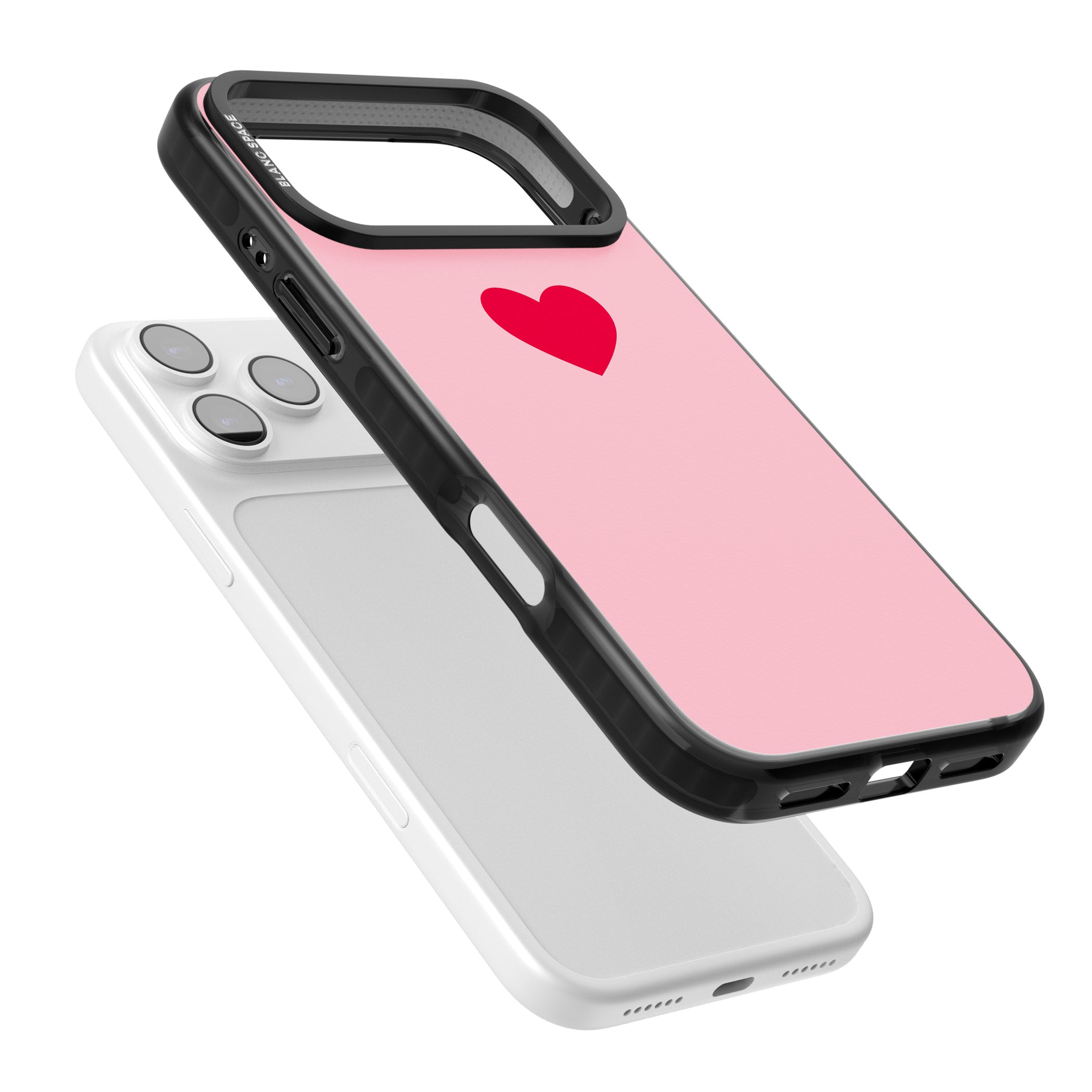 Red & Pink Heart iPhone 17 Pro Impact Pro Black Phone Case Colours