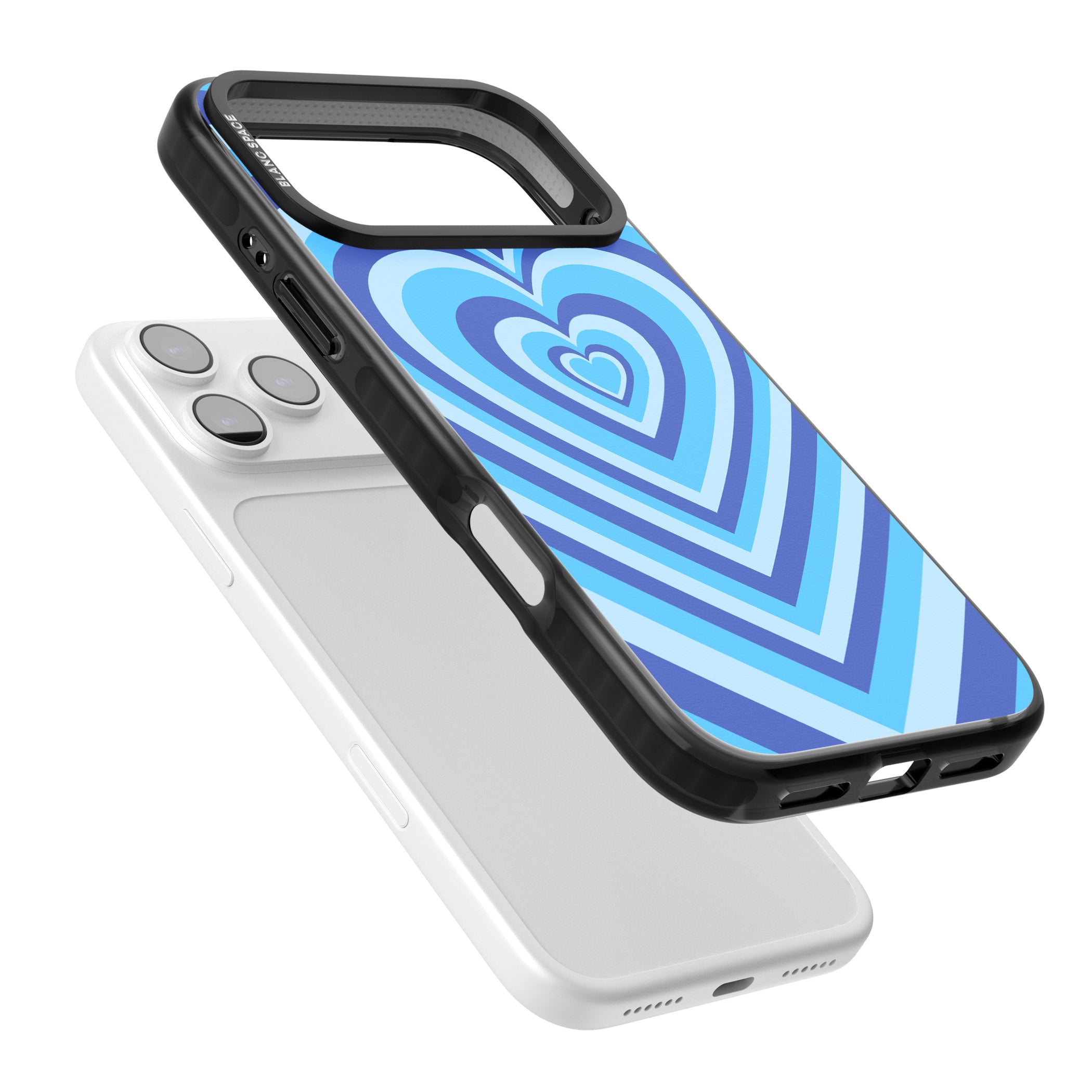 Blue Heart Illusion iPhone 17 Pro Impact Pro Black Phone Case Colours