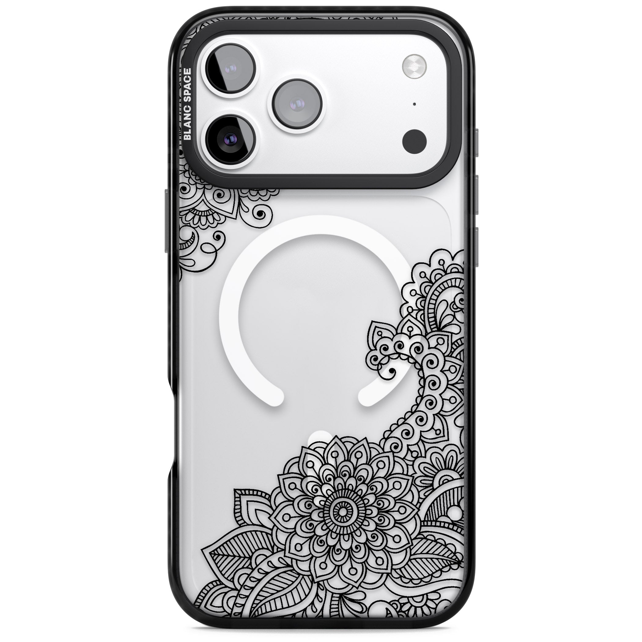 Black Henna Botanicals iPhone 17 Pro Impact Pro Black Phone Case