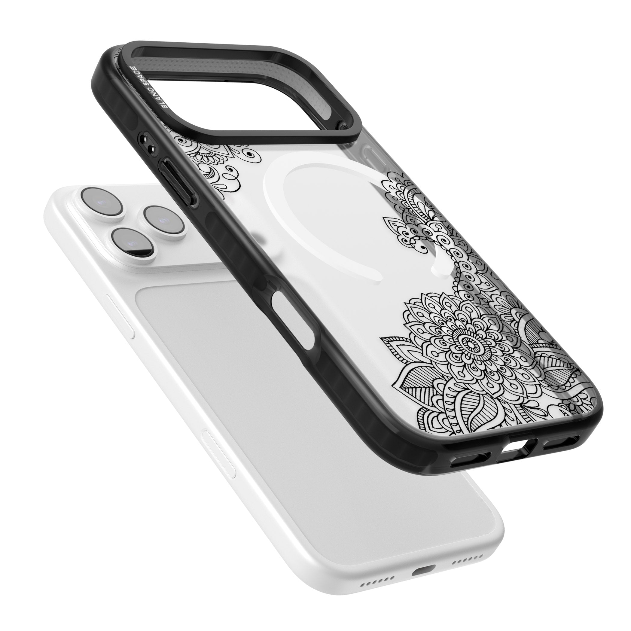 Black Henna Botanicals iPhone 17 Pro Impact Pro Black Phone Case Colours