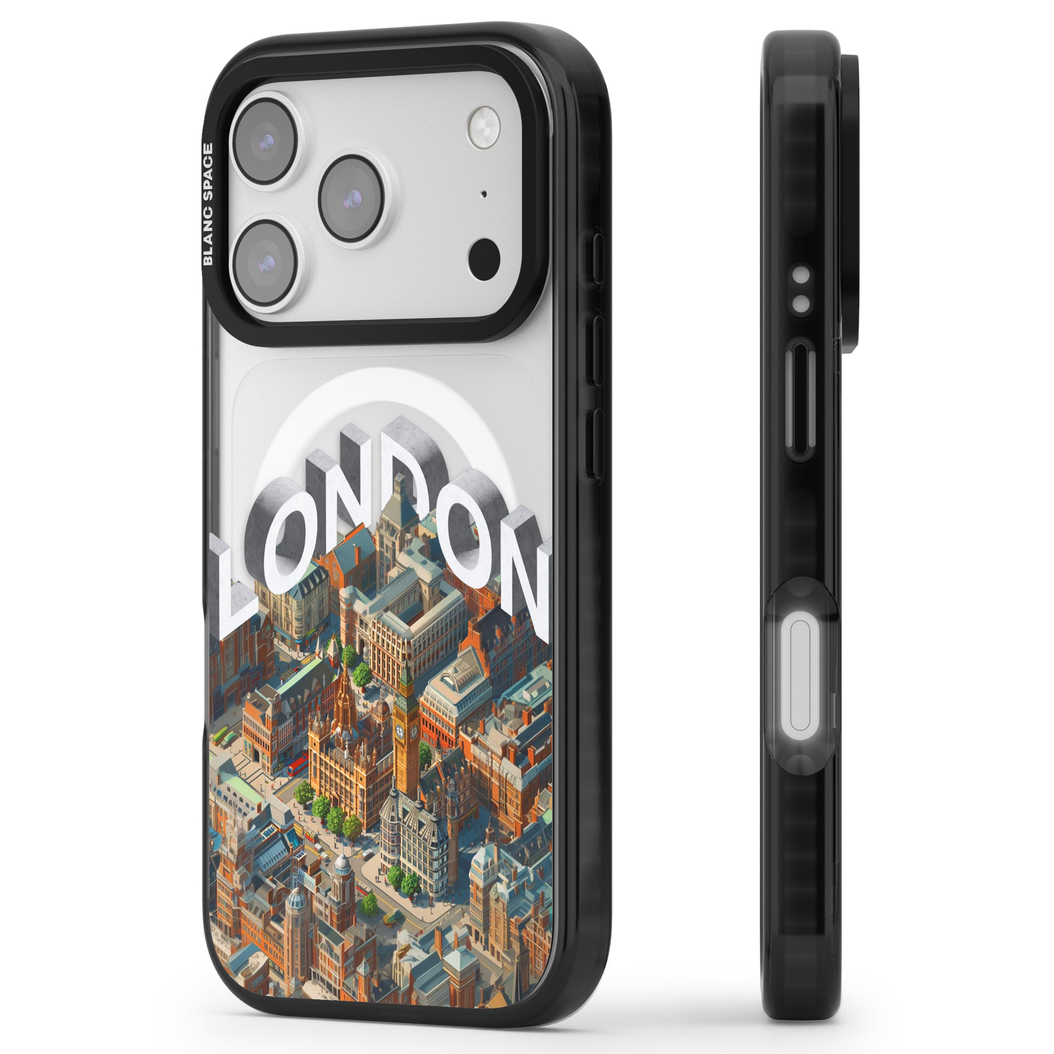 London iPhone 17 Pro Impact Pro Black Phone Case Side Profile