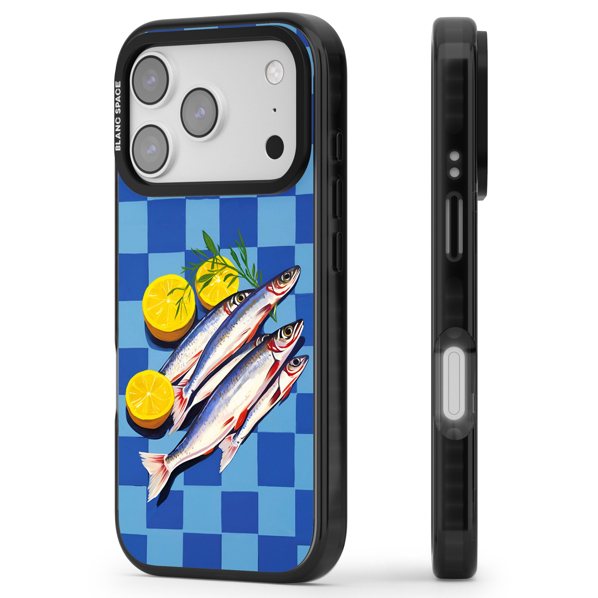 Fish & Lemons iPhone 17 Pro Impact Pro Black Phone Case Side Profile