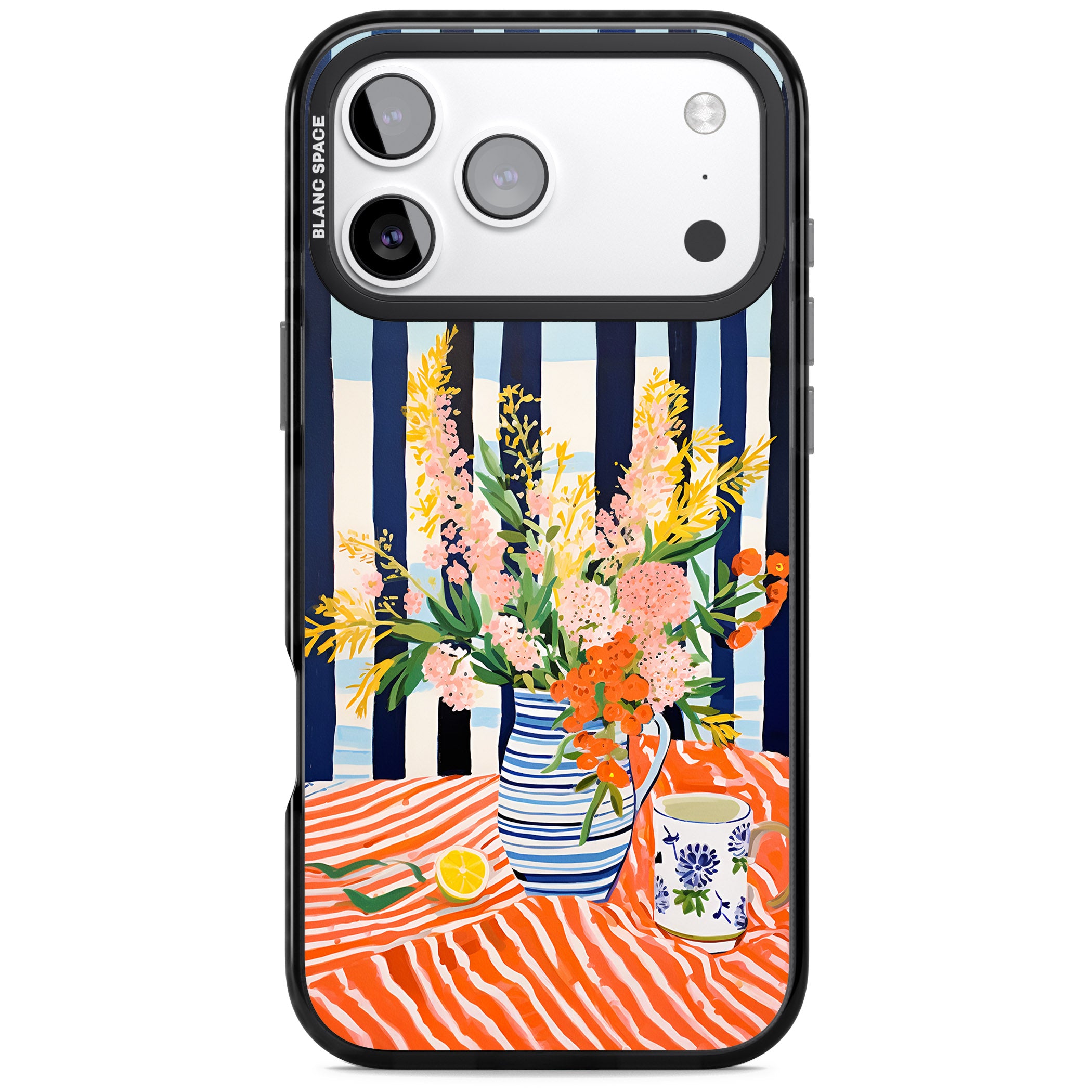 Seaside Flowers iPhone 17 Pro Impact Pro Black Phone Case