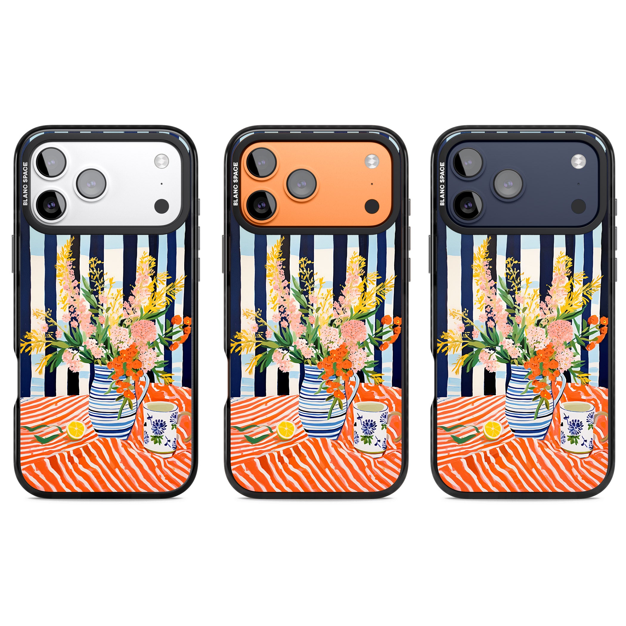Seaside Flowers iPhone 17 Pro Impact Pro Black Phone Case APT Impact Protection