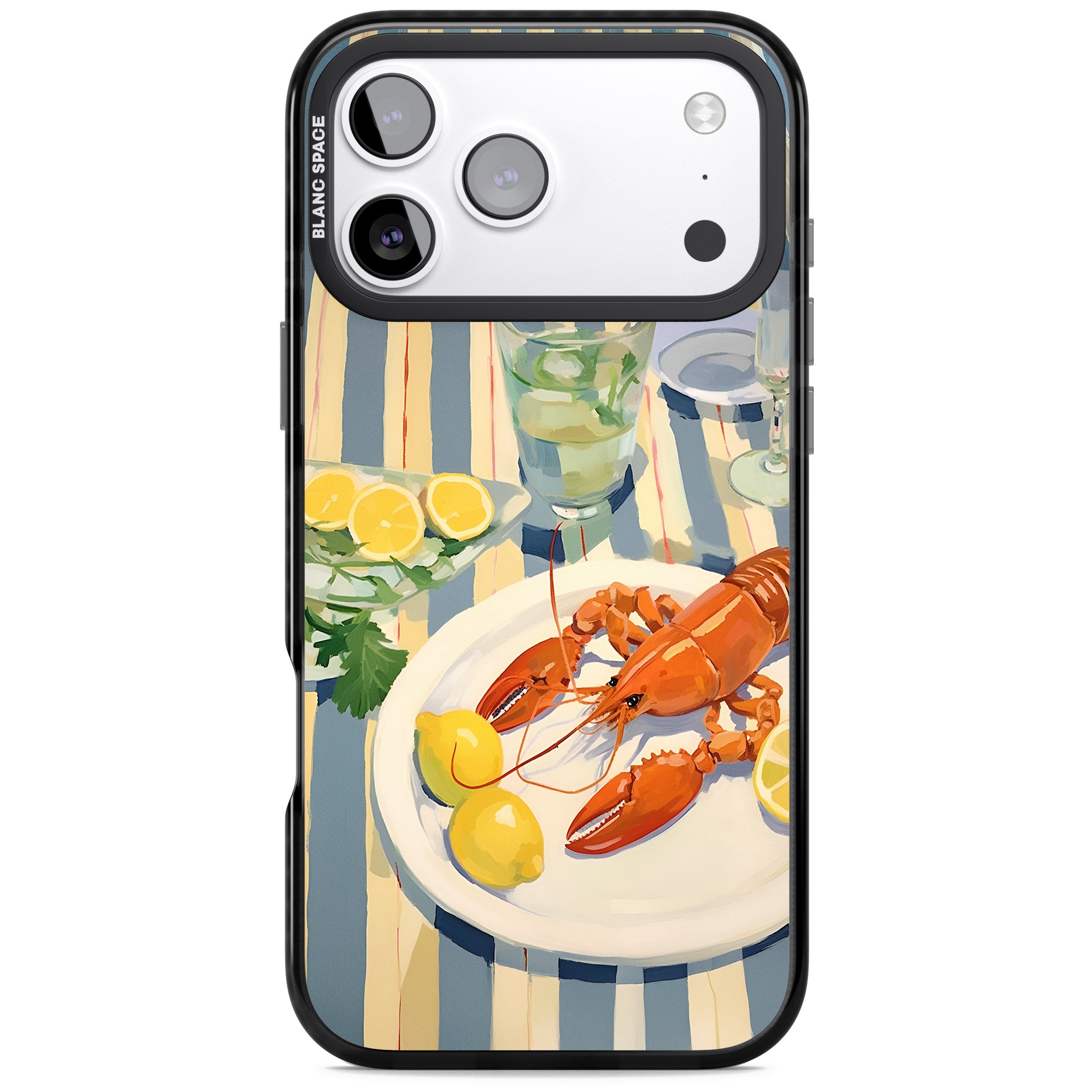 Lobster & Lemons iPhone 17 Pro Impact Pro Black Phone Case