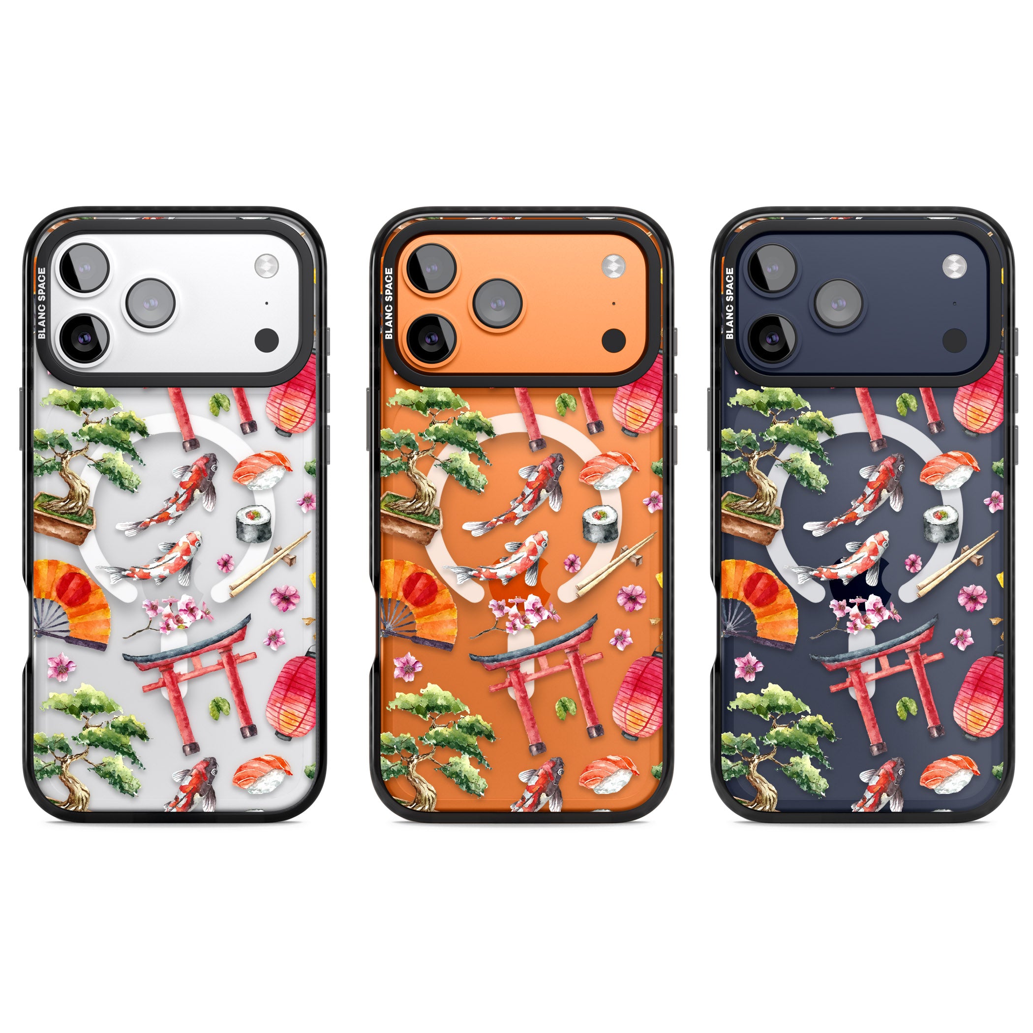 Japanese Watercolor iPhone 17 Pro Impact Pro Black Phone Case APT Impact Protection