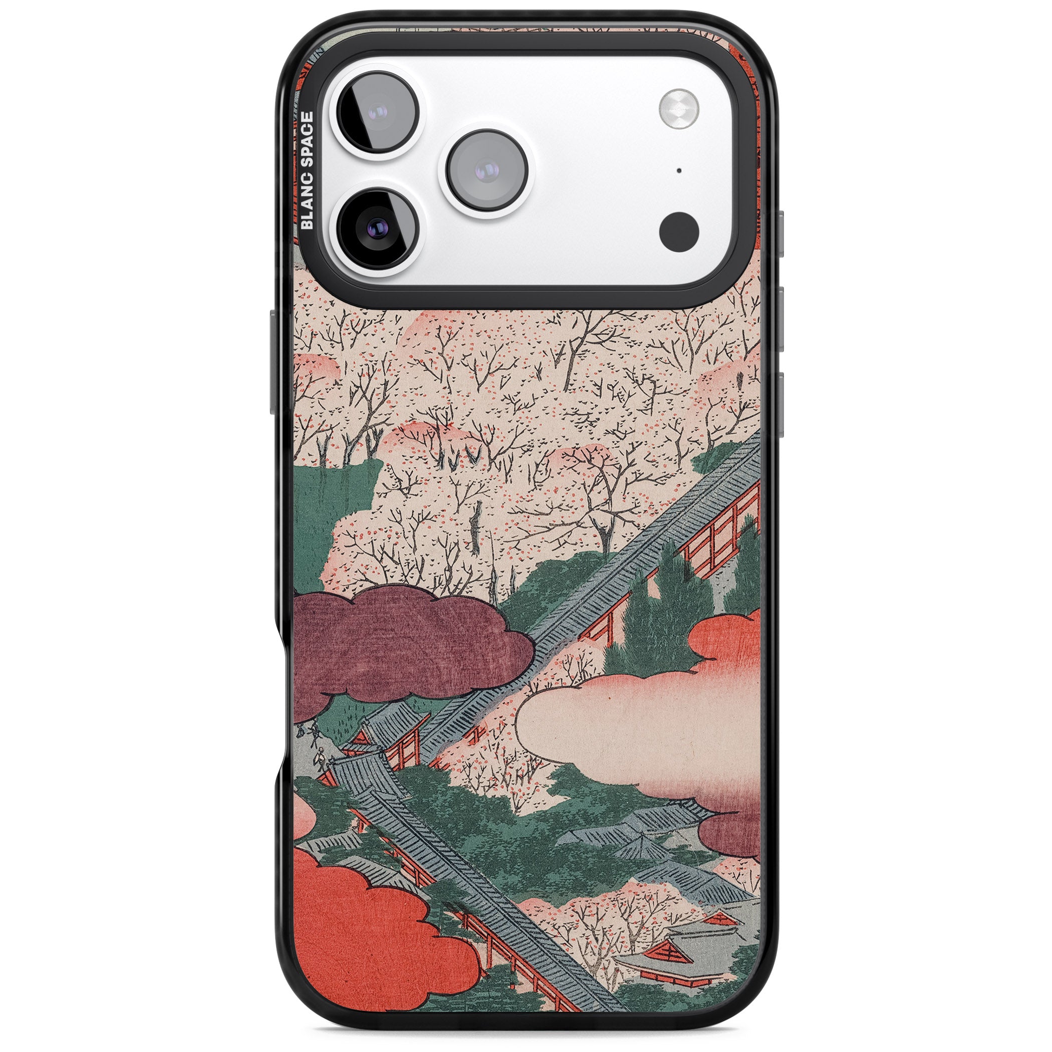Vintage Japanese Illustrations Japanese City iPhone 17 Pro Impact Pro Black Phone Case