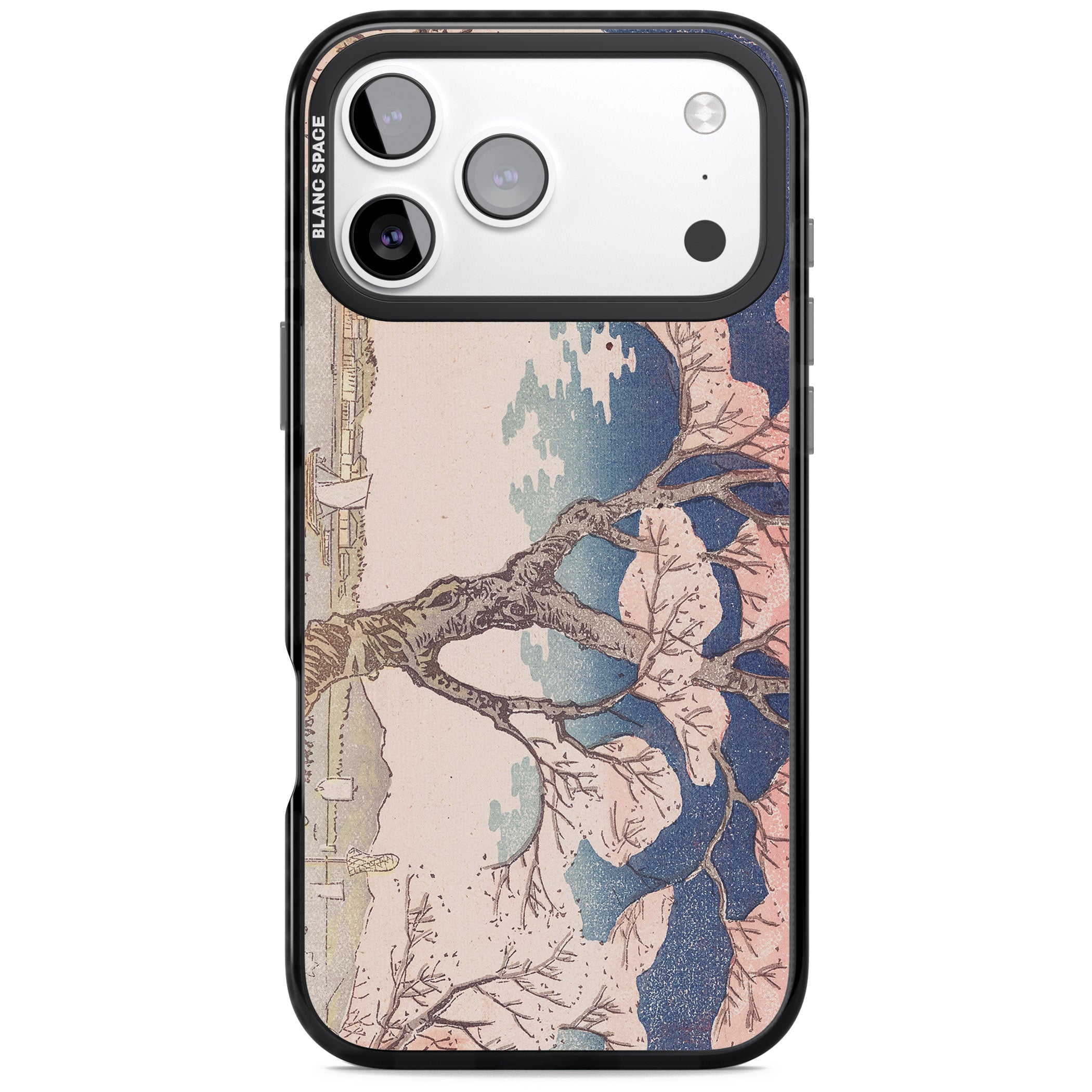 Vintage Japanese Illustrations Cherry Tree iPhone 17 Pro Impact Pro Black Phone Case
