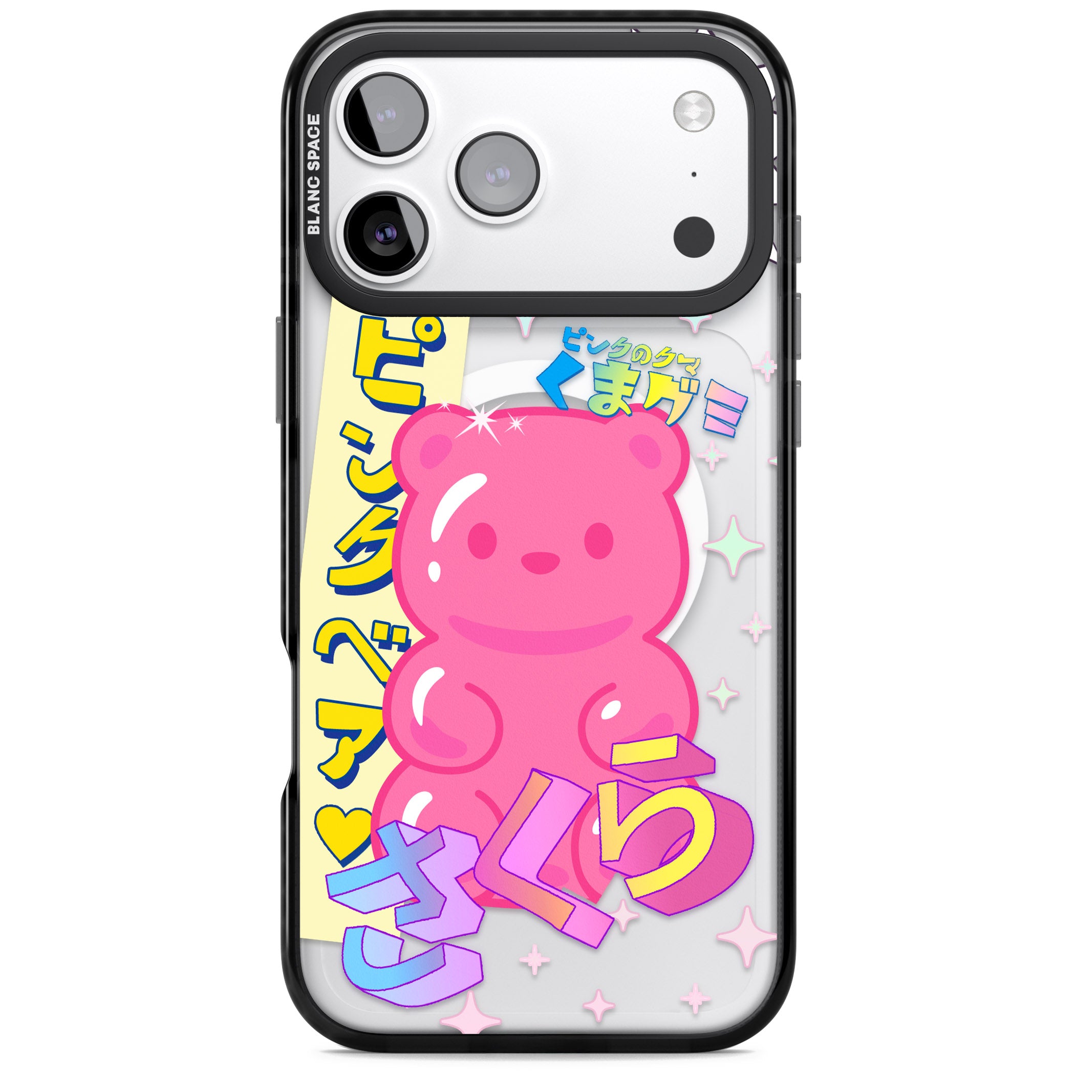 Kawaii Pink Bear Collage iPhone 17 Pro Impact Pro Black Phone Case