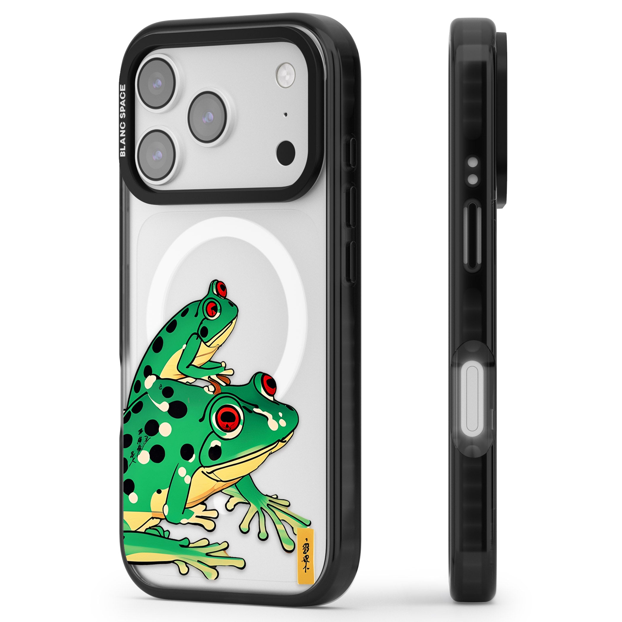 Matsumoto Hoji Frog Green iPhone 17 Pro Impact Pro Black Phone Case Side Profile