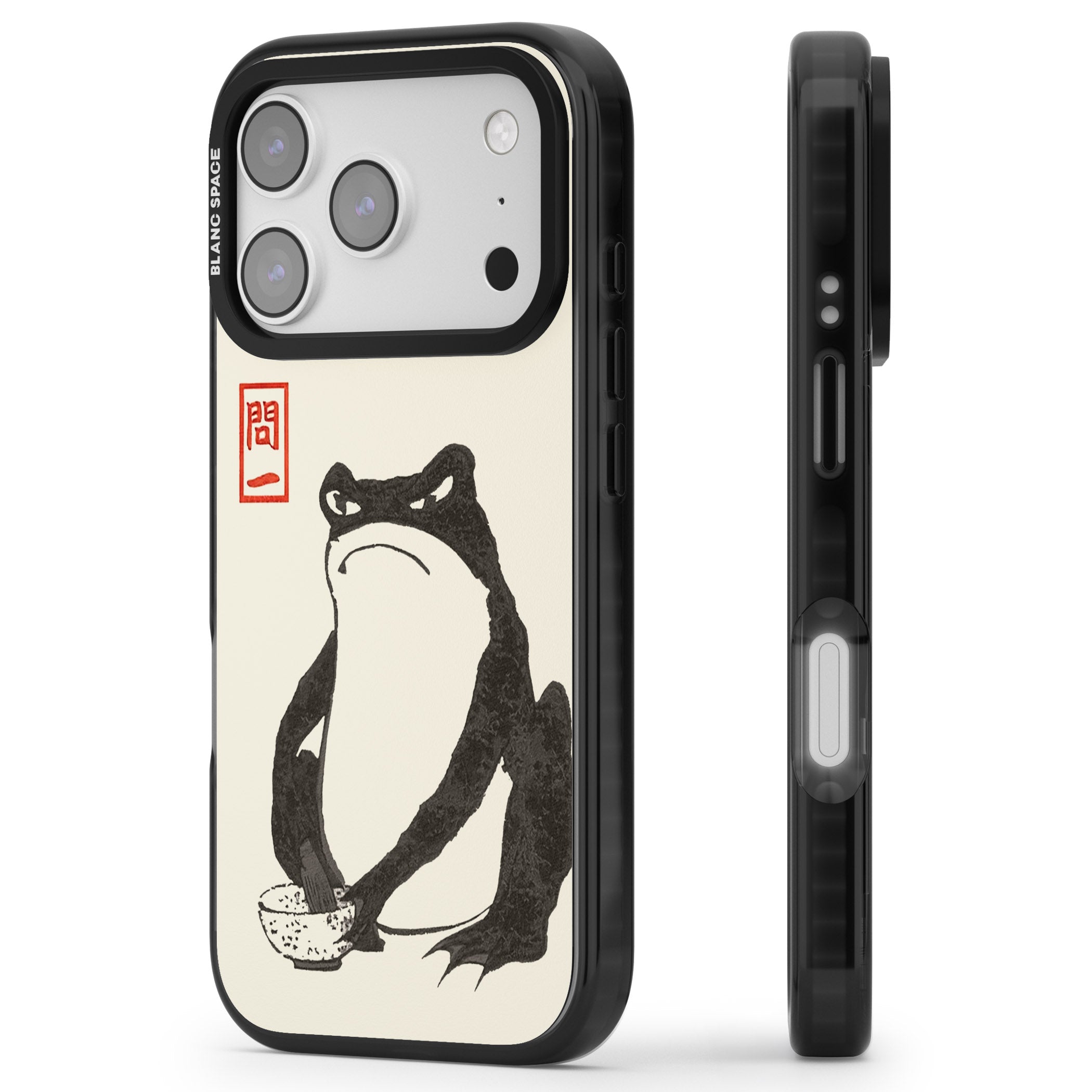 Matsumoto Hoji Grumpy Toad iPhone 17 Pro Impact Pro Black Phone Case Side Profile