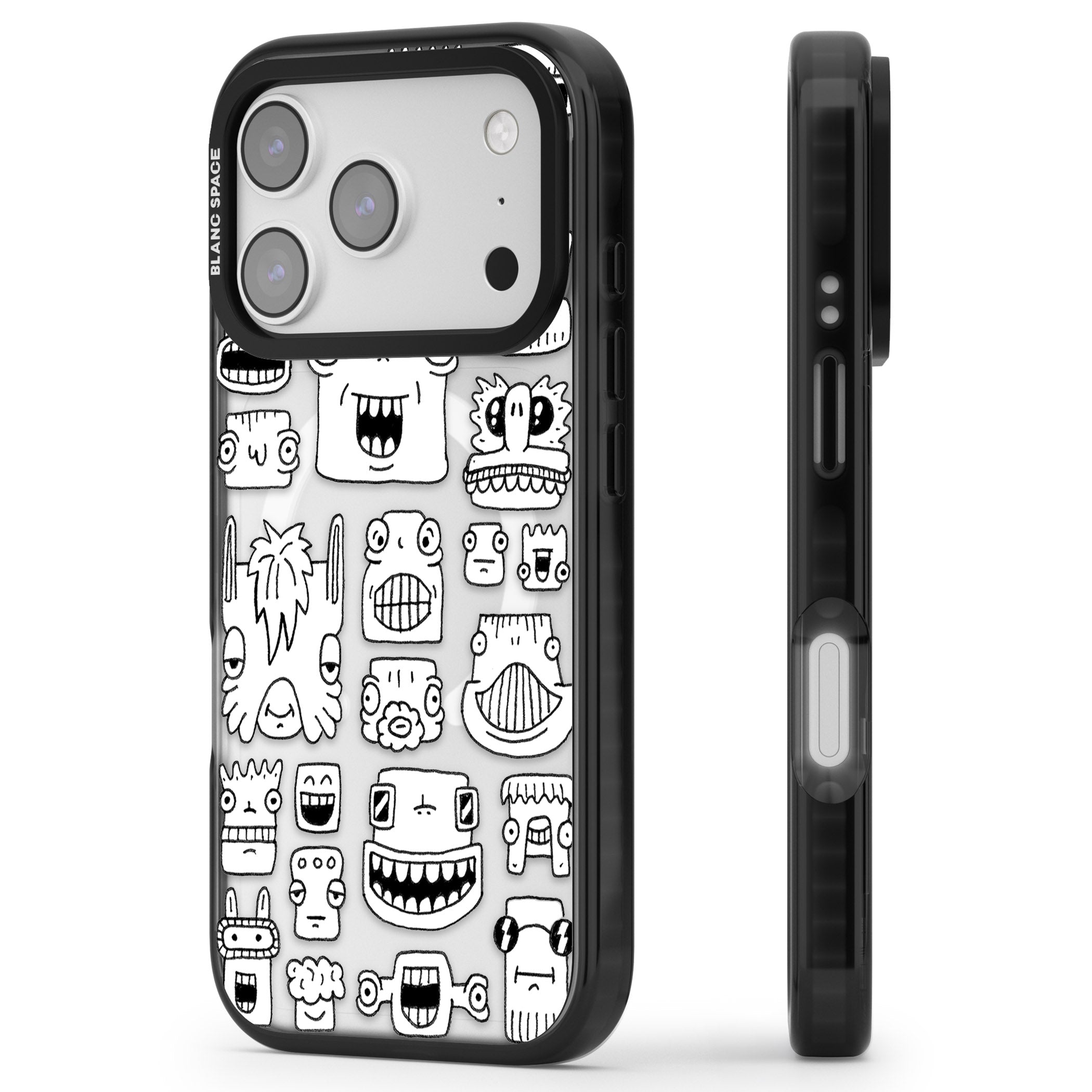 Burst Heads iPhone 17 Pro Impact Pro Black Phone Case Side Profile